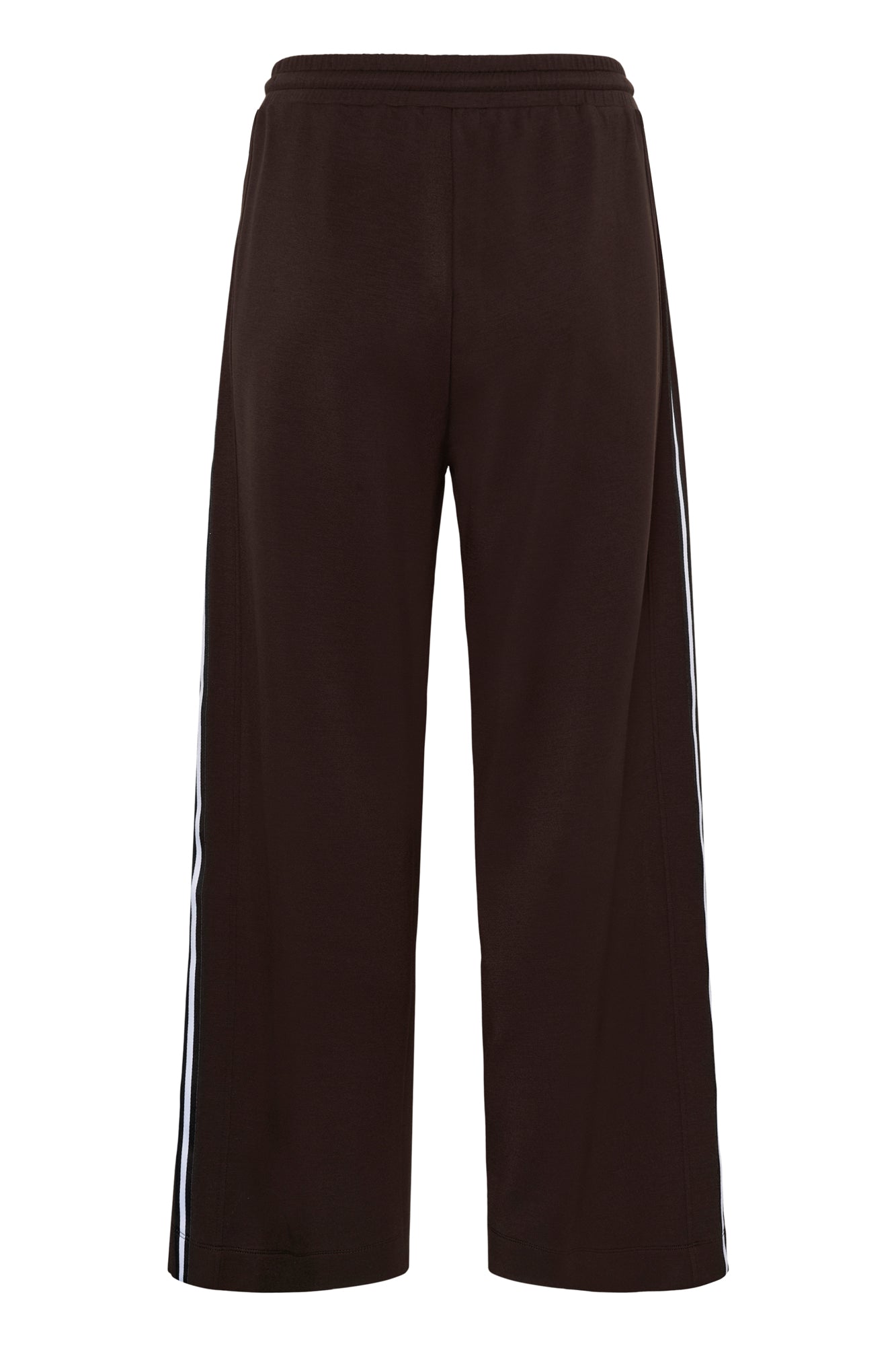 Vue arrière isolée du pantalon à jambe large à cordon brun foncé à jambe large pour femme par InWear
