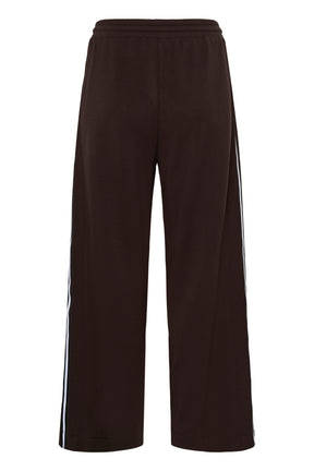 Vue arrière isolée du pantalon à jambe large à cordon brun foncé à jambe large pour femme par InWear