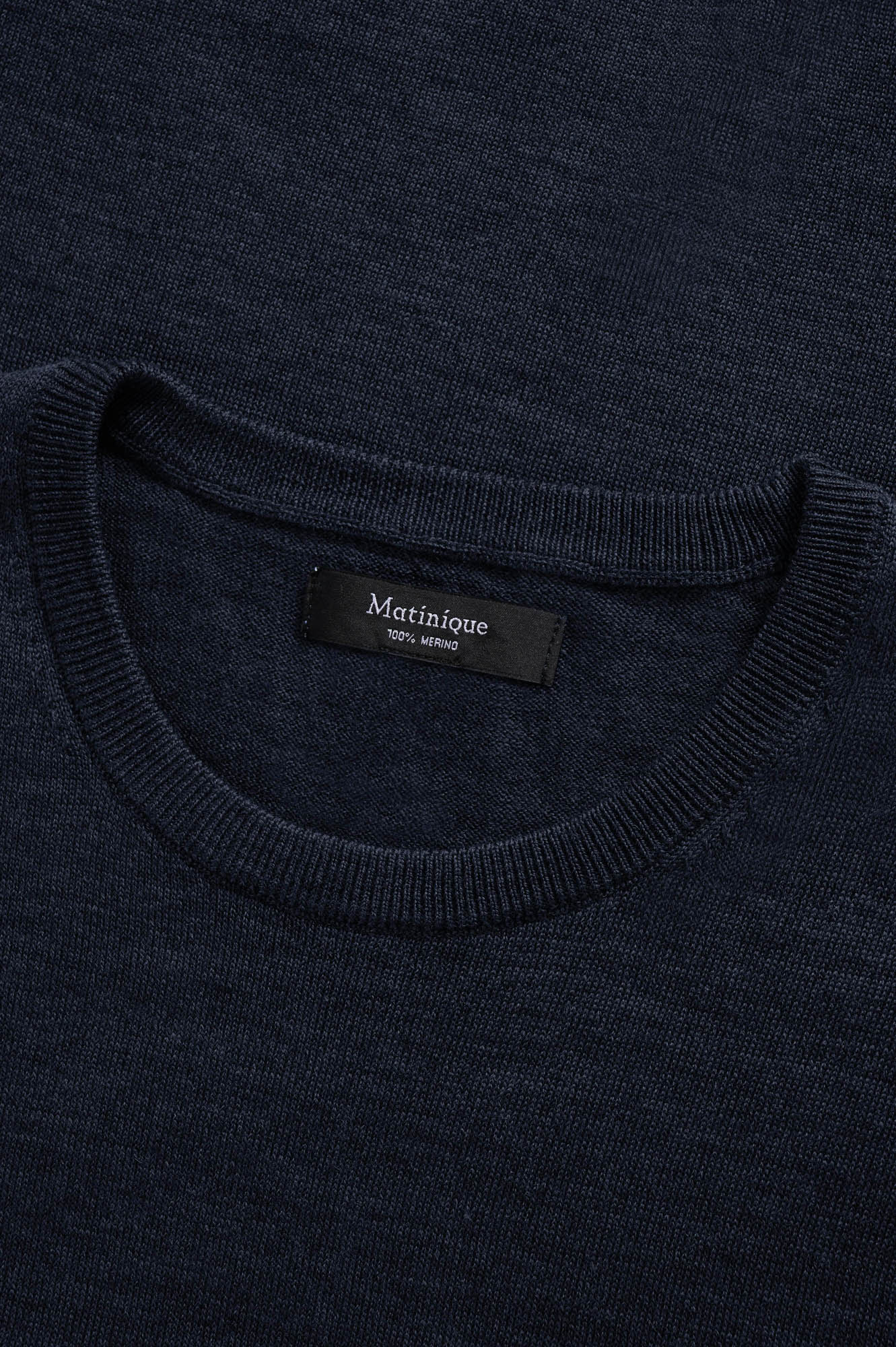 Chandail manches longues bleu marine foncé, detail pour homme par Matinique