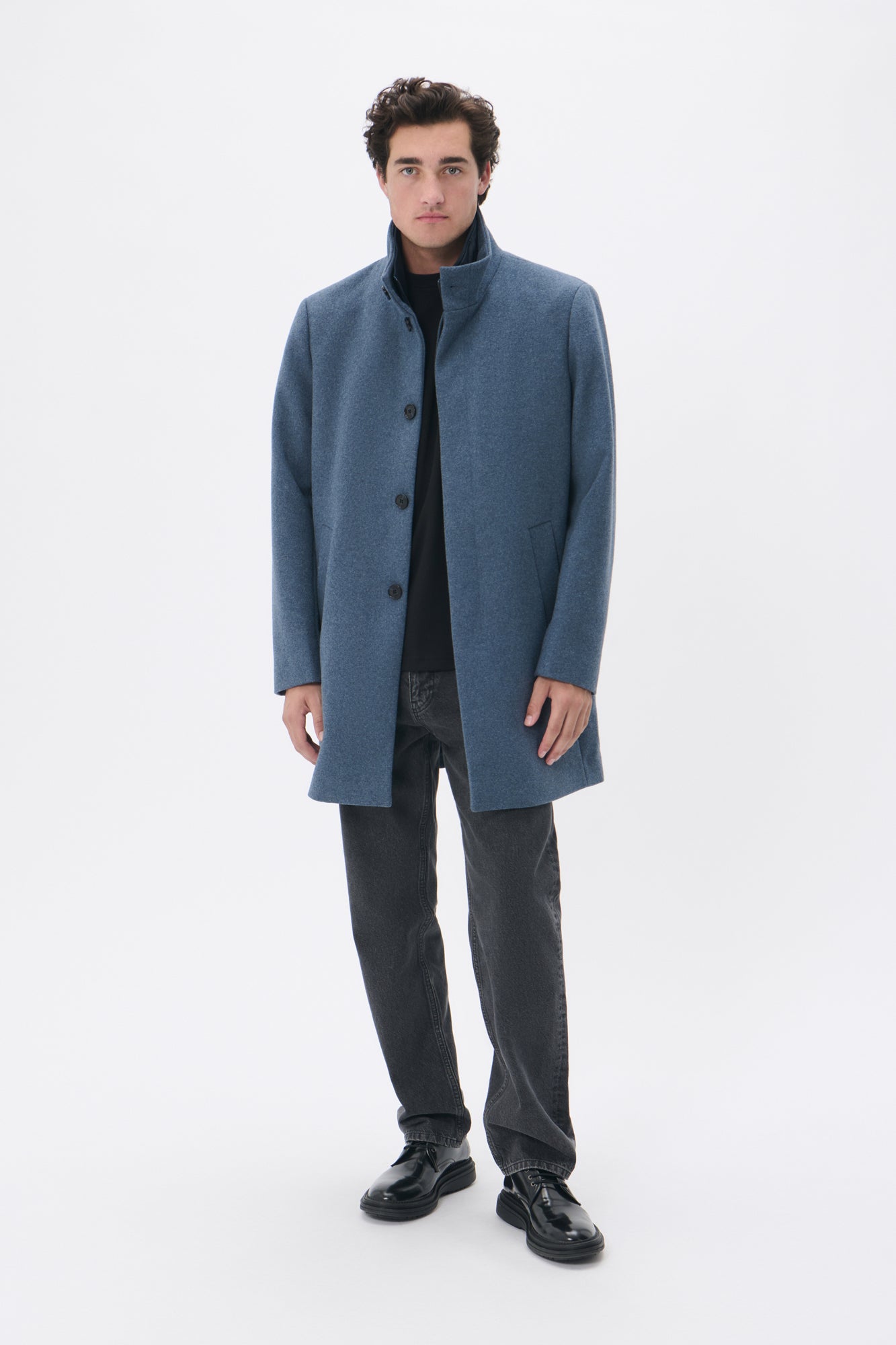 Manteau d'hiver habillé pour homme par Matinique | 30203845 194026 Bleu Poussière | Boutique Vvög, vêtements mode pour homme et femme