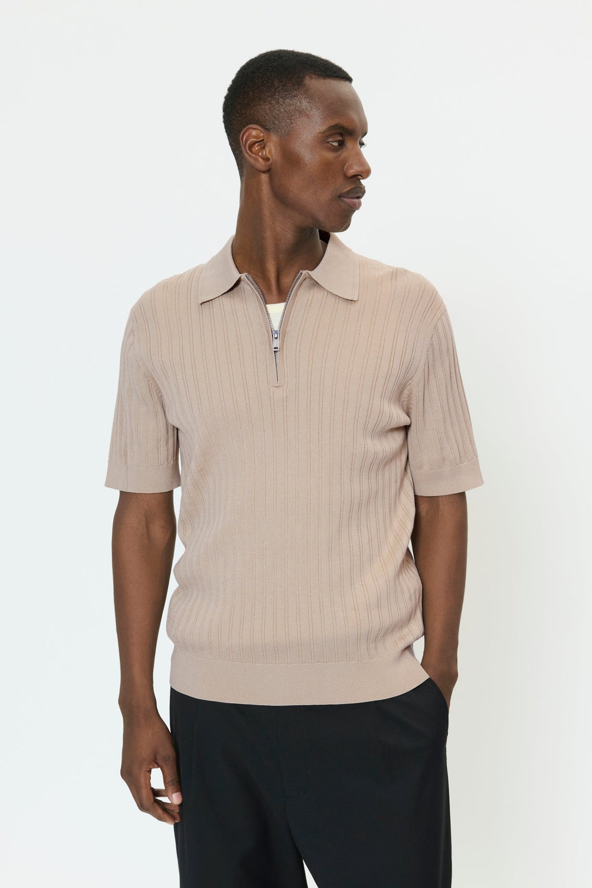 Polo à zip pour homme par Matinique | 30208967 Taupe Plaza | Boutique Vvög, vêtements mode pour homme et homme