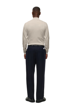 Matinique men's ivory knit long-sleeve knit sweater showing plain back, mock neck, back model view