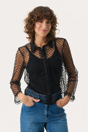 Blouse transparante pour femme par Part Two | 30309075 Pois Floqués Noirs | Boutique Vvög, vêtements mode pour homme et femme