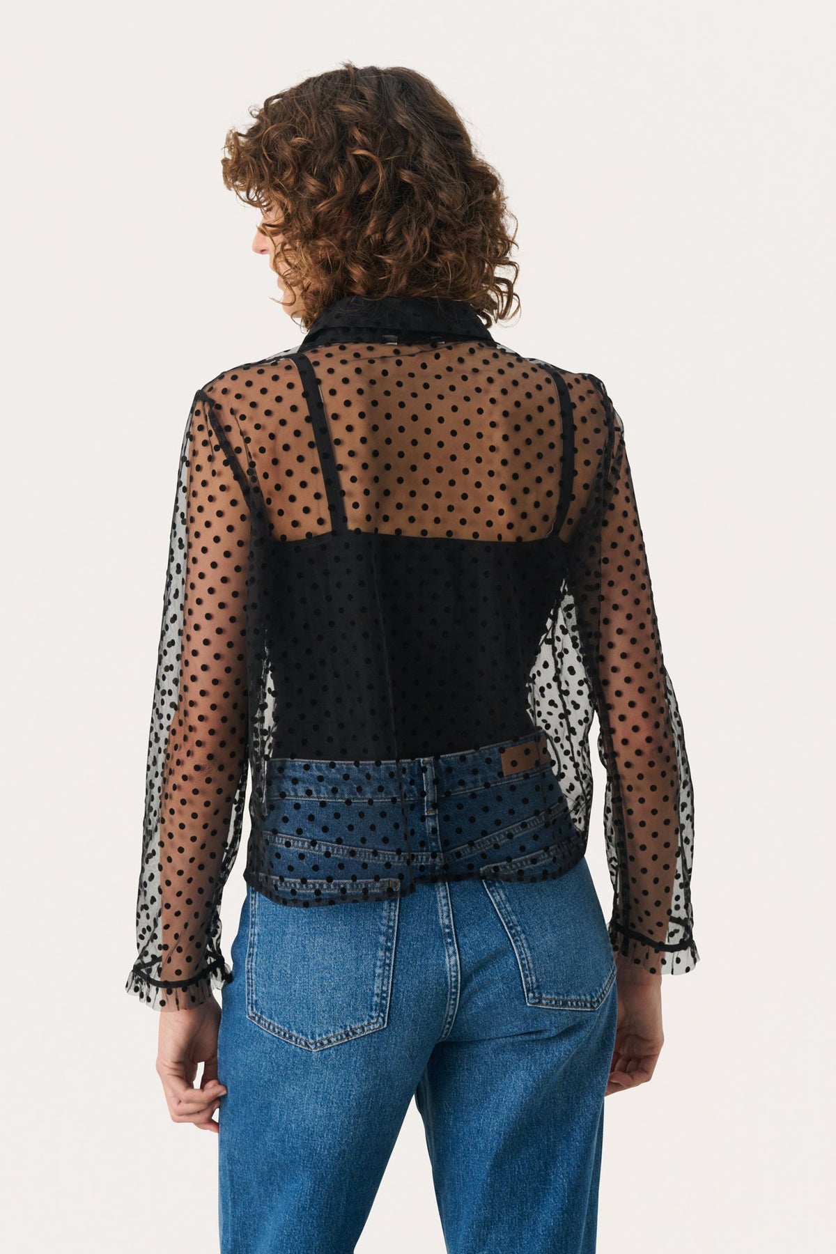 Blouse transparante pour femme par Part Two | 30309075 Pois Floqués Noirs | Boutique Vvög, vêtements mode pour homme et femme