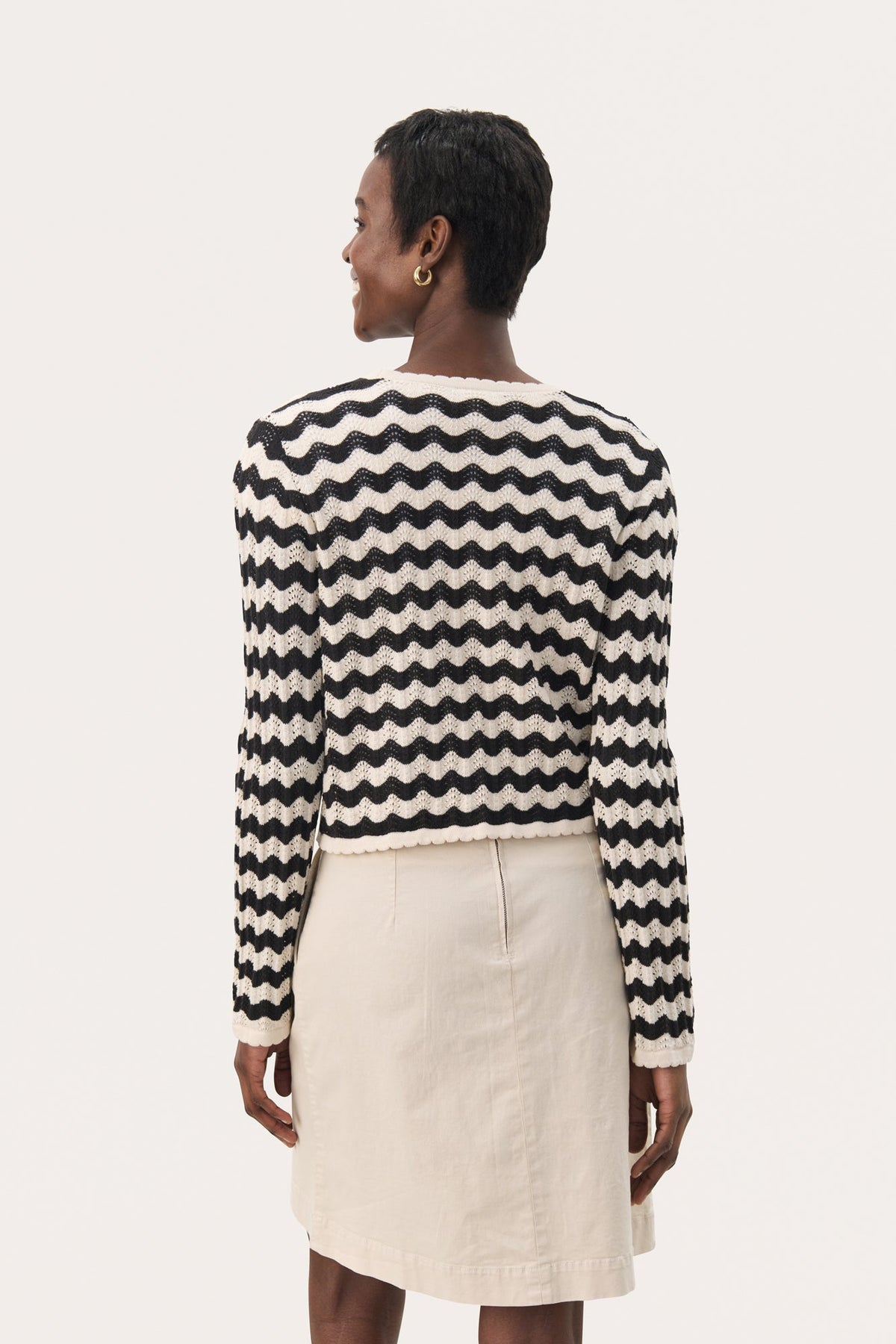 Cardigan pour femme par Part Two | 30309679 Eggnog/Noir | Boutique Vvög, vêtements mode pour homme et femme