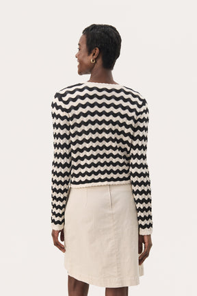Cardigan pour femme par Part Two | 30309679 Eggnog/Noir | Boutique Vvög, vêtements mode pour homme et femme