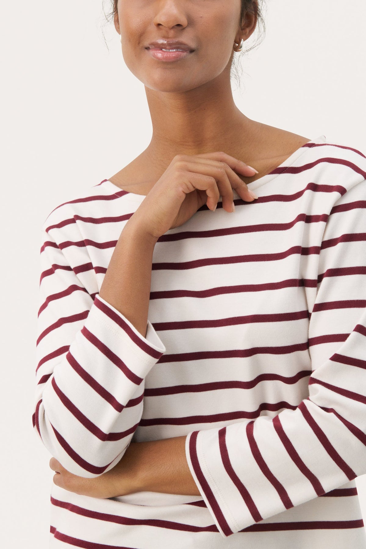 Chandail manches longues pour femme par Part Two | 30309864 Rayures Porto Tawny | Boutique Vvög, vêtements mode pour homme et femme