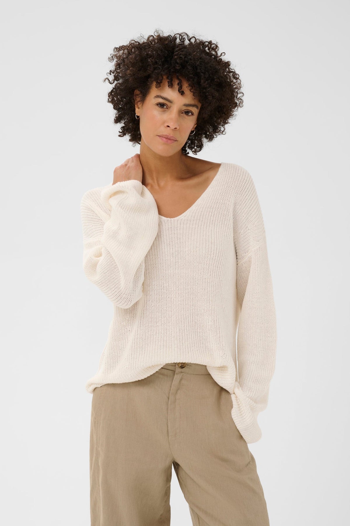 Chandail tissé pour femme par Part Two | 30310440 Blanc Doux | Boutique Vvög, vêtements mode pour homme et femme