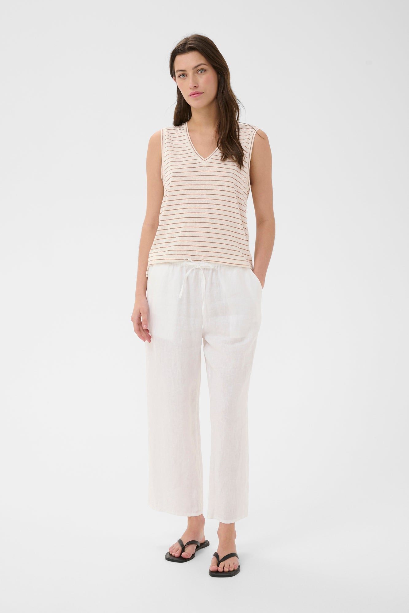 Camisole pour femme par Part Two | 30310568 Rayure brune | Boutique Vvög, vêtements mode pour homme et femme