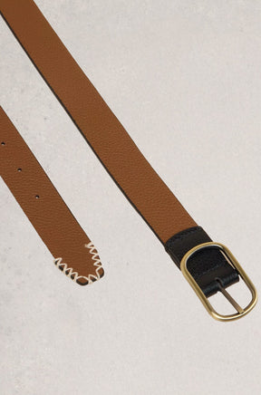 Ceinture réversible pour femme par White Stuff | 440903 Noir pur | Boutique Vvög, vêtements mode pour homme et femme