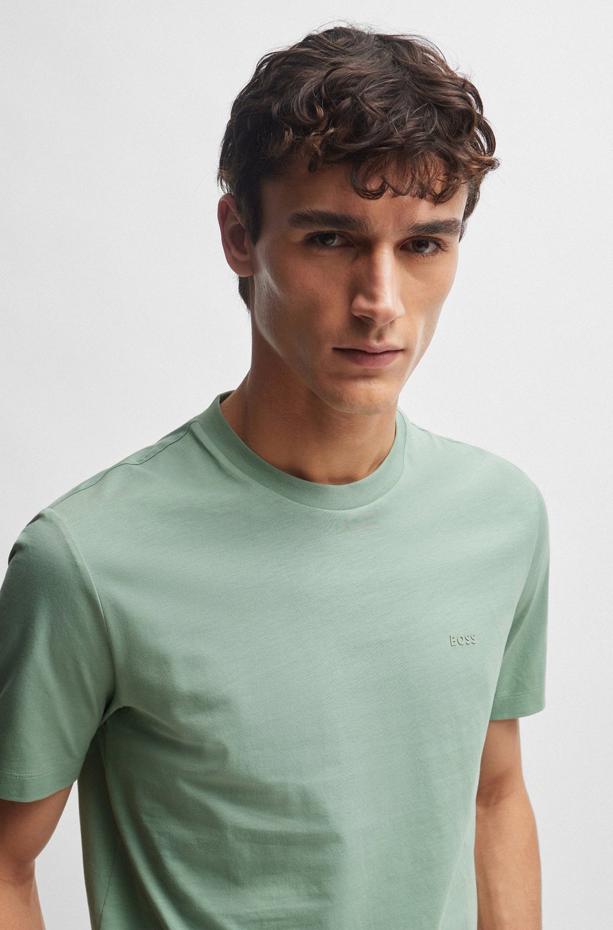 T-Shirt habillée pour homme par HUGO BOSS collection Sport | 50468347 Ouvert vert/373-OPEN GREEN | Boutique Vvög, vêtements mode pour homme et femme