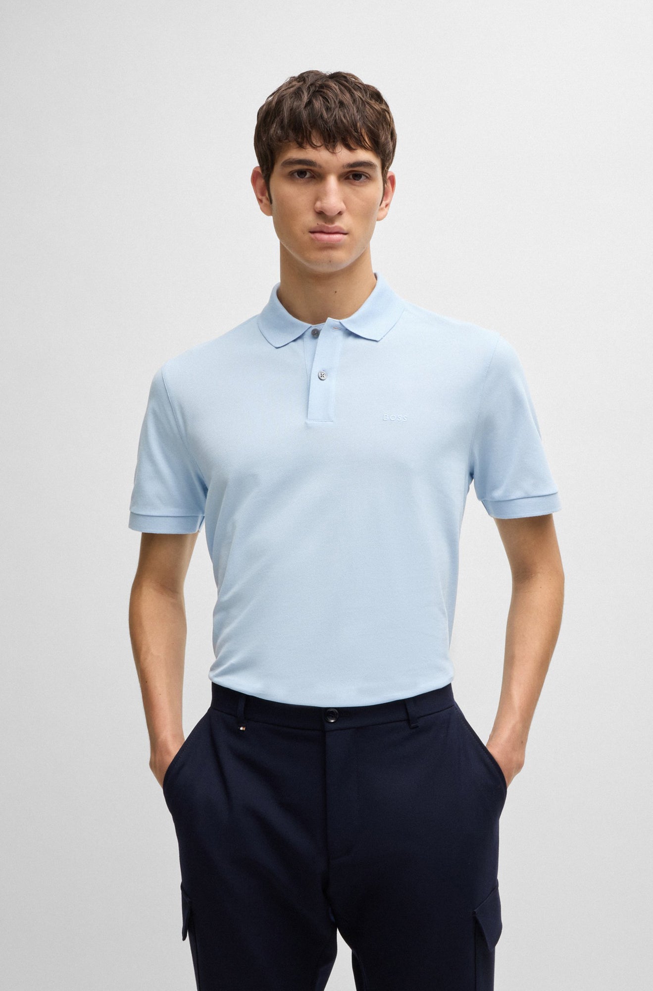 Polo pour homme par HUGO BOSS | 50468362 Bleu Pastel | Boutique Vvög, vêtements mode pour homme et femme