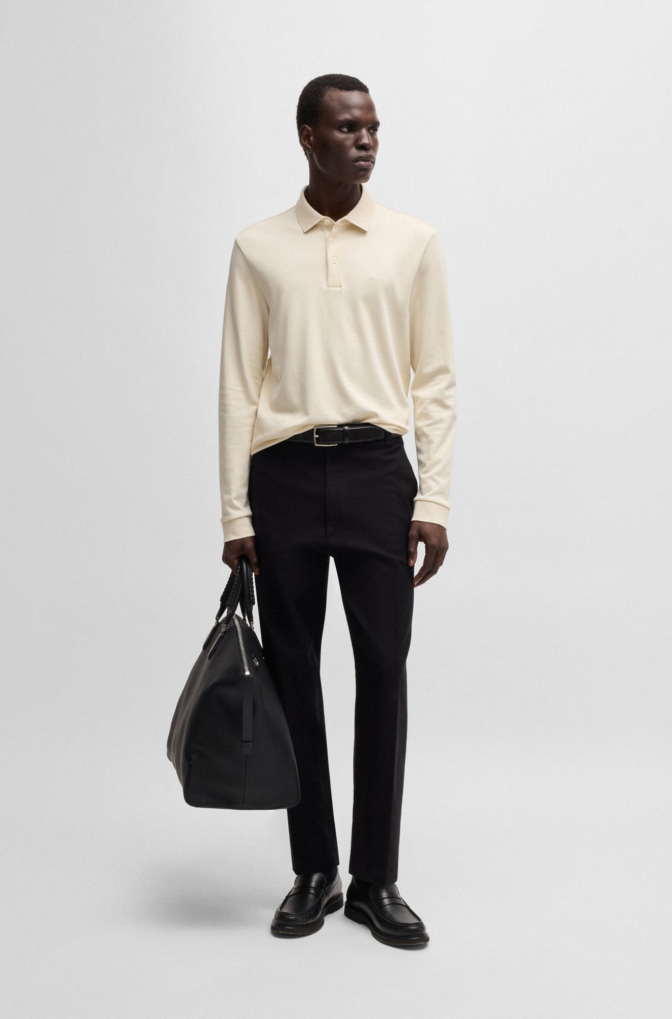 Polo manches longues pour homme par HUGO BOSS | 50468392 Blanc | Boutique Vvög, vêtements mode pour homme et femme