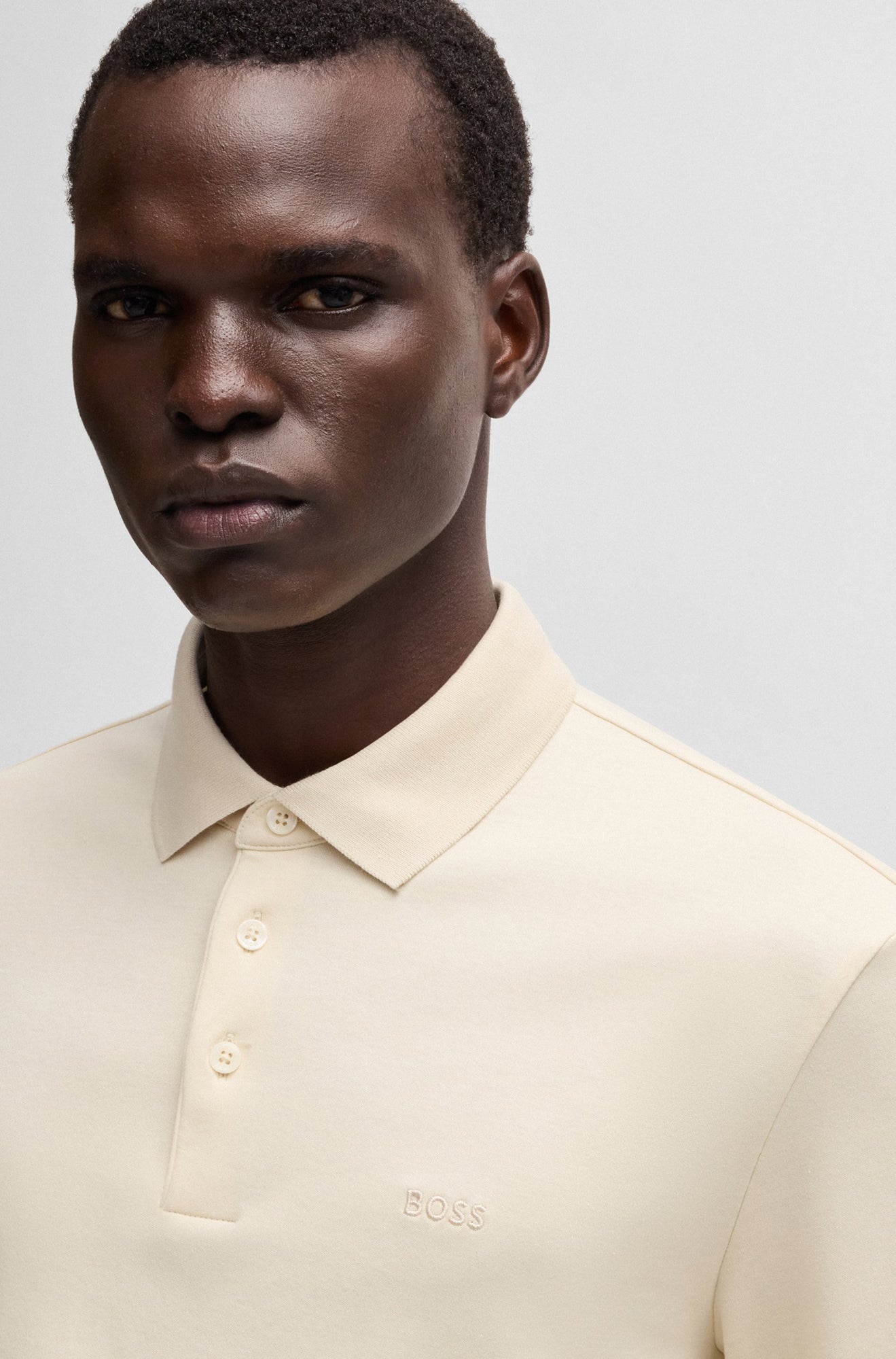 Polo manches longues pour homme par HUGO BOSS | 50468392 Blanc | Boutique Vvög, vêtements mode pour homme et femme
