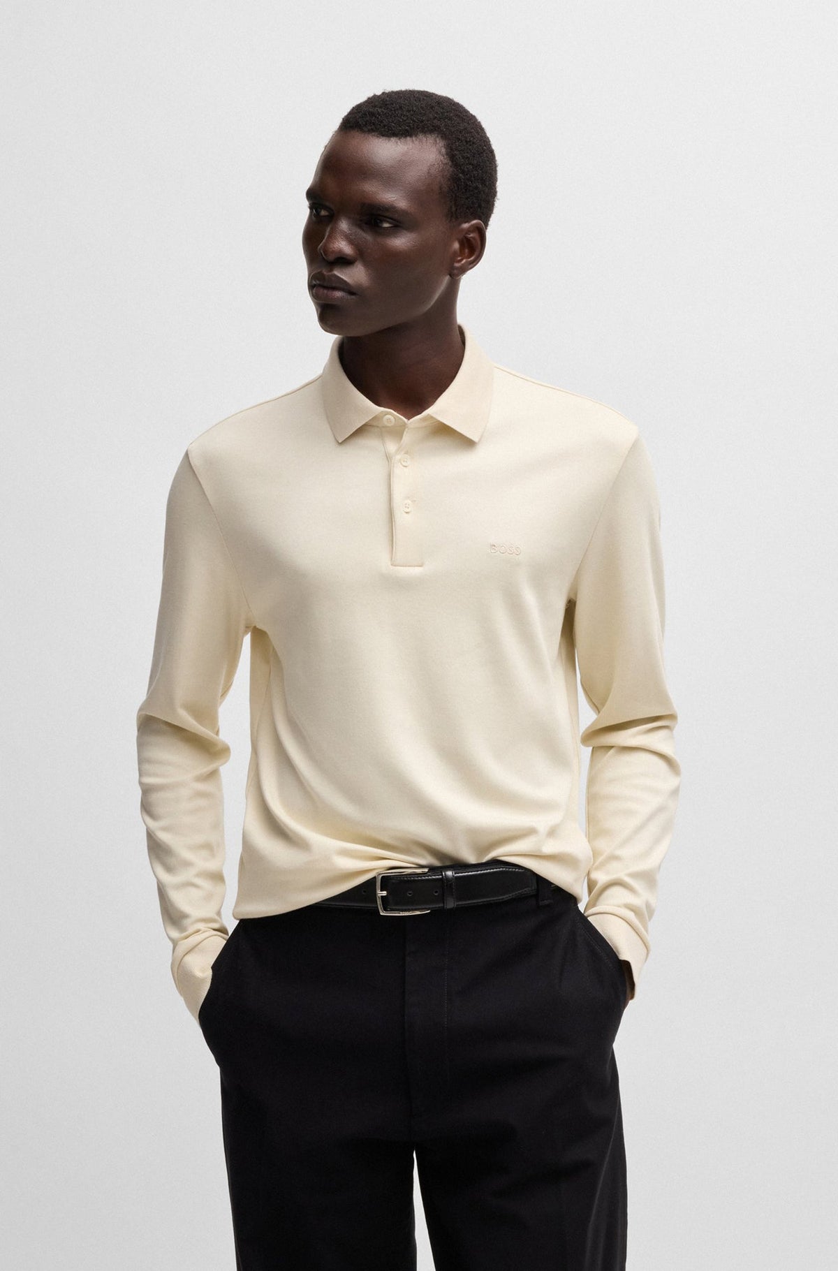 Polo manches longues pour homme par HUGO BOSS | 50468392 Blanc | Boutique Vvög, vêtements mode pour homme et femme