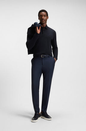 Polo manches longues pour homme par HUGO BOSS | 50468392 Bleu Foncé | Boutique Vvög, vêtements mode pour homme et femme