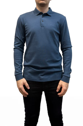 Polo manches longues pour homme par HUGO BOSS | 50468392 Bleu | Boutique Vvög, vêtements mode pour homme et femme