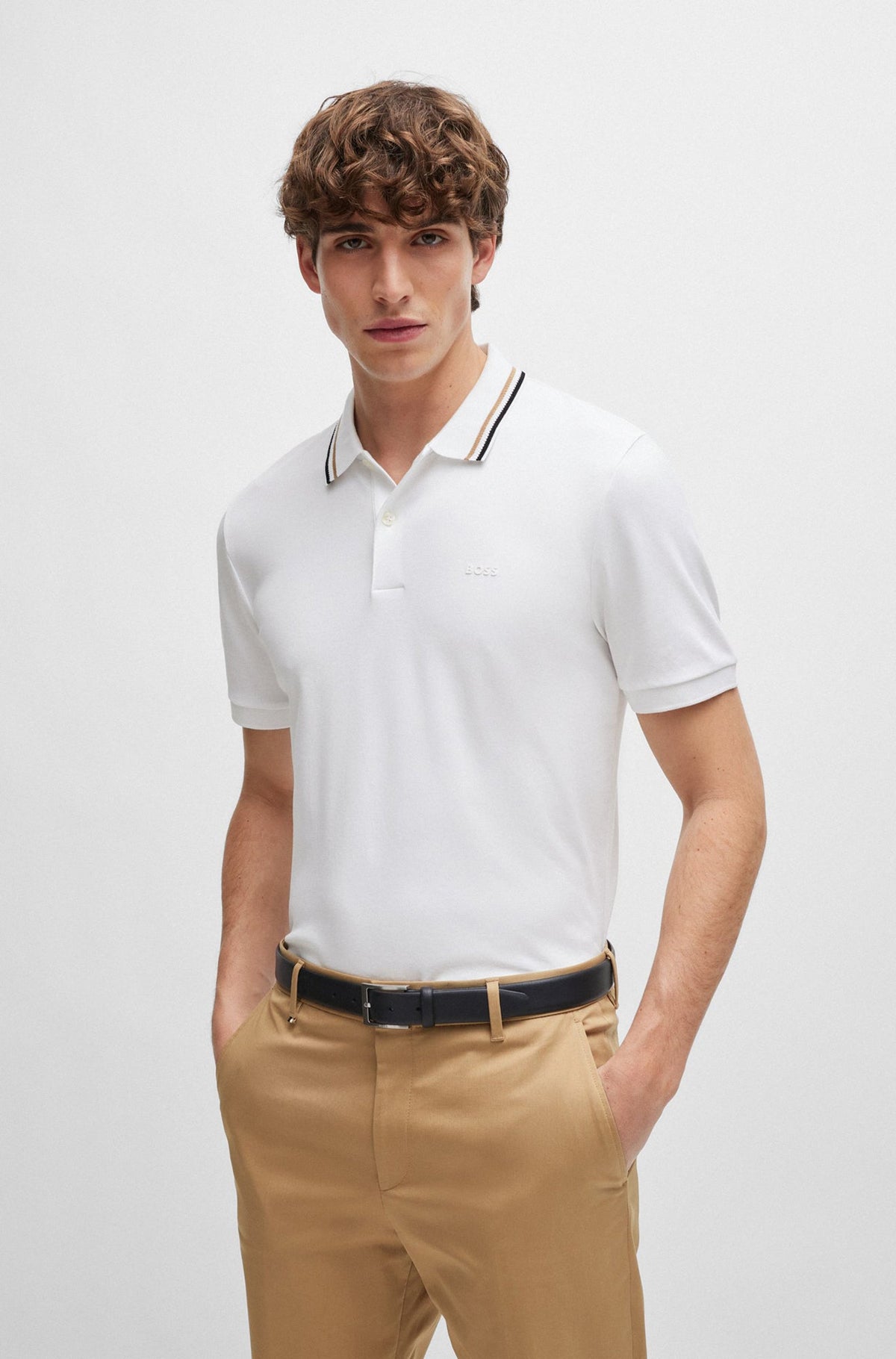 Polo pour homme par HUGO BOSS | 50469360 Blanc | Boutique Vvög, vêtements mode pour homme et femme