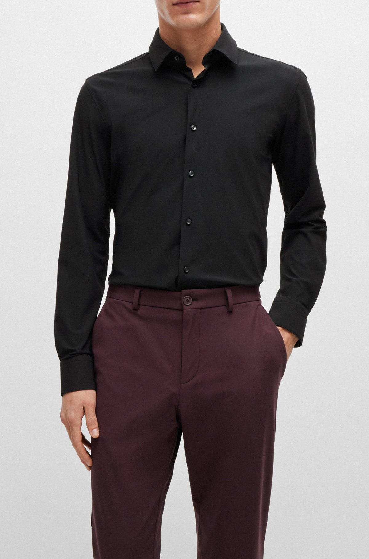 Chemise habillée pour homme par HUGO BOSS | 50503554 Noir | Boutique Vvög, vêtements mode pour homme et femme