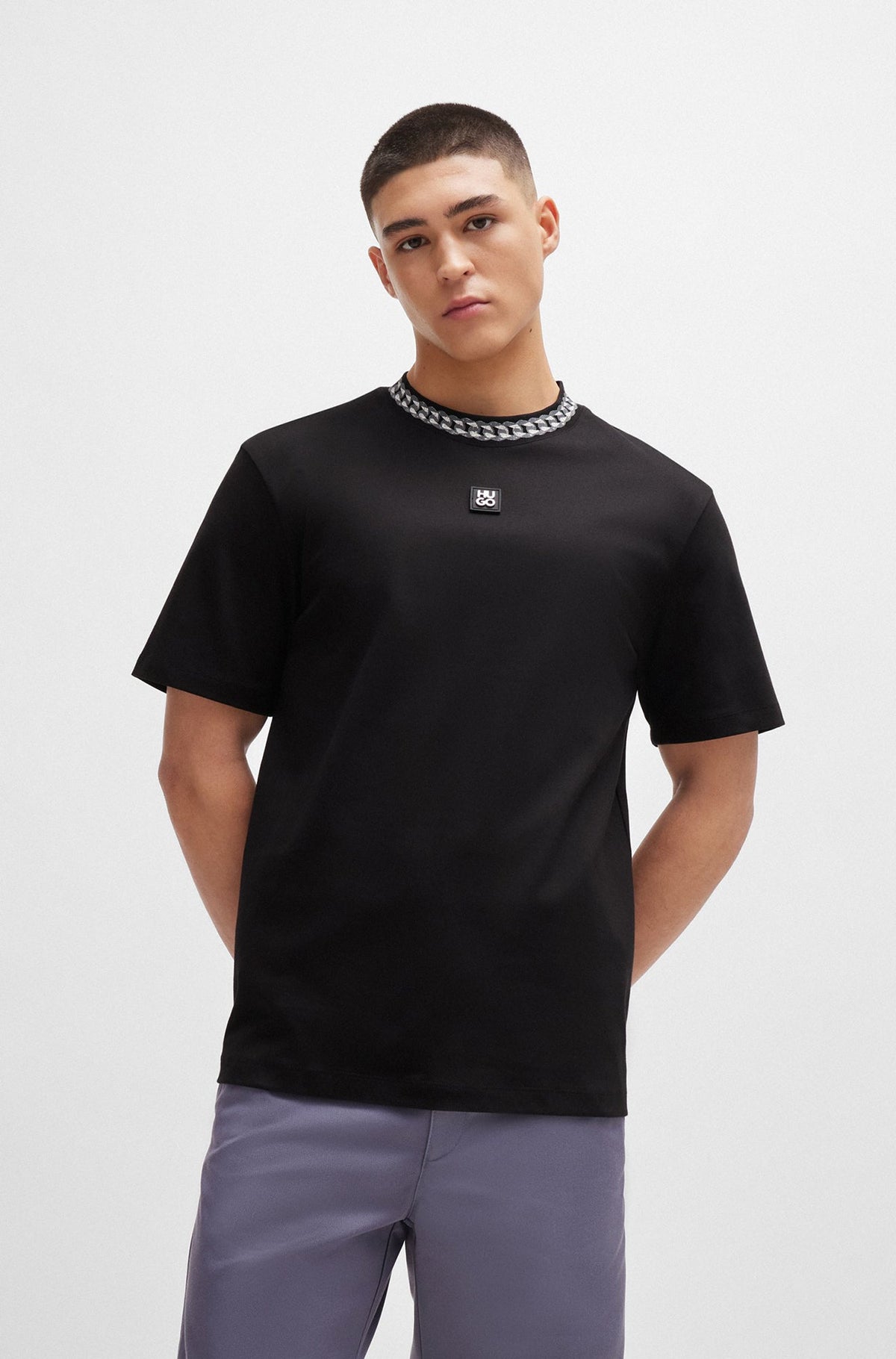 T-Shirt pour homme par HUGO BOSS | 50510035 Noir/001-BLACK | Boutique Vvög, vêtements mode pour homme et femme