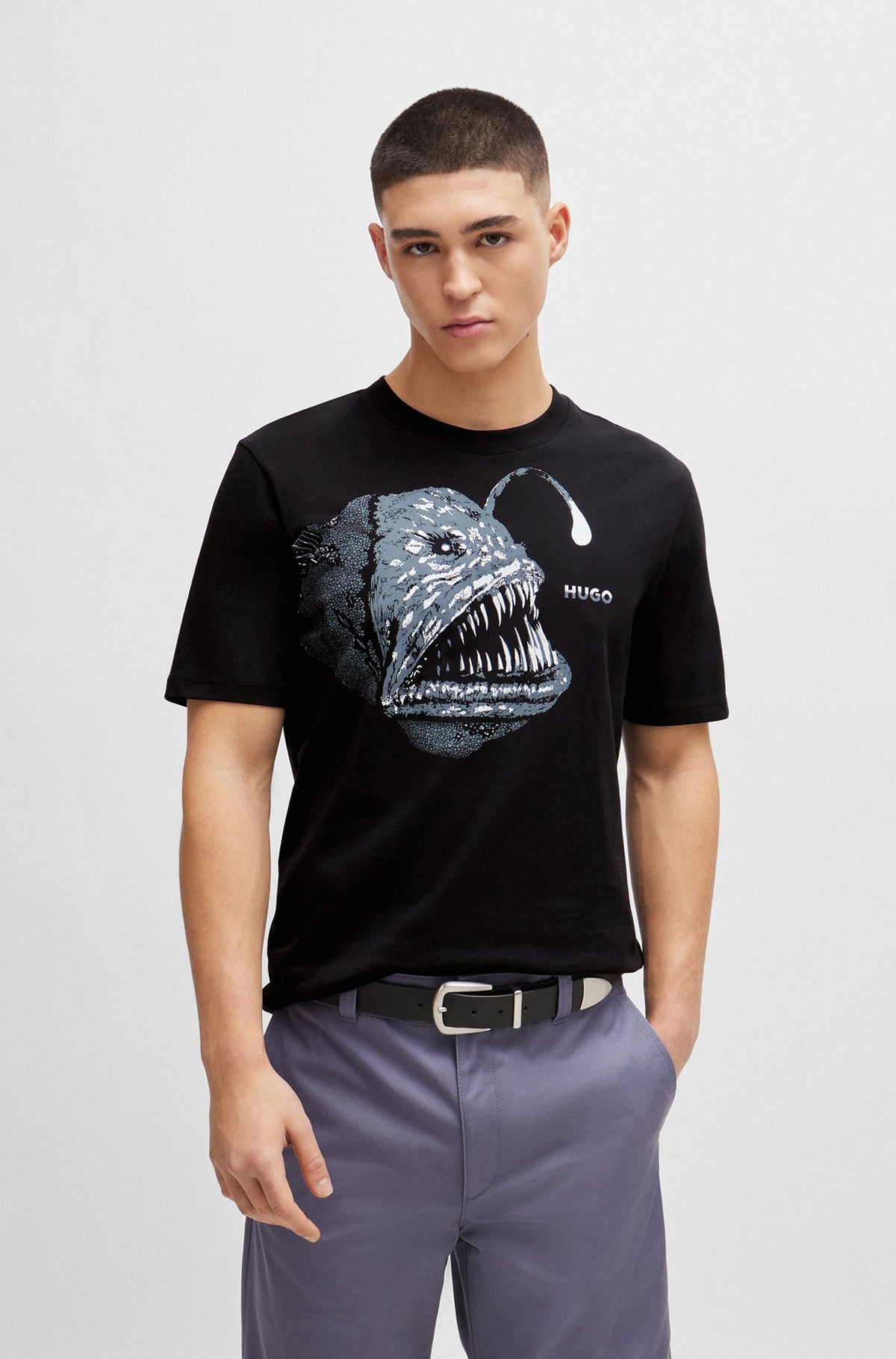 T-Shirt pour homme par HUGO BOSS | 50513812 Noir/001-BLACK | Boutique Vvög, vêtements mode pour homme et femme