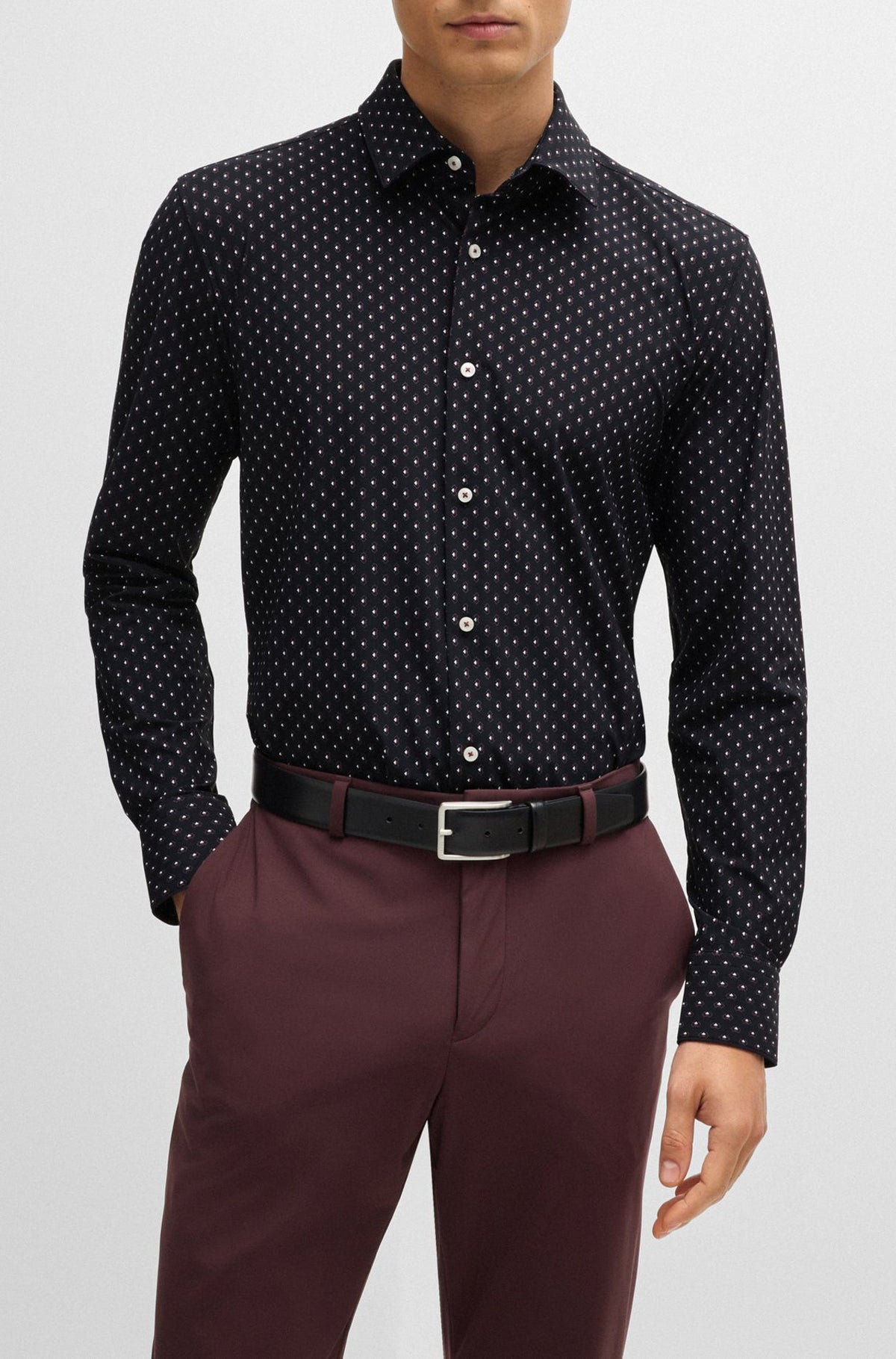 Chemise habillée pour homme par HUGO BOSS | 50520055 Noir | Boutique Vvög, vêtements mode pour homme et femme