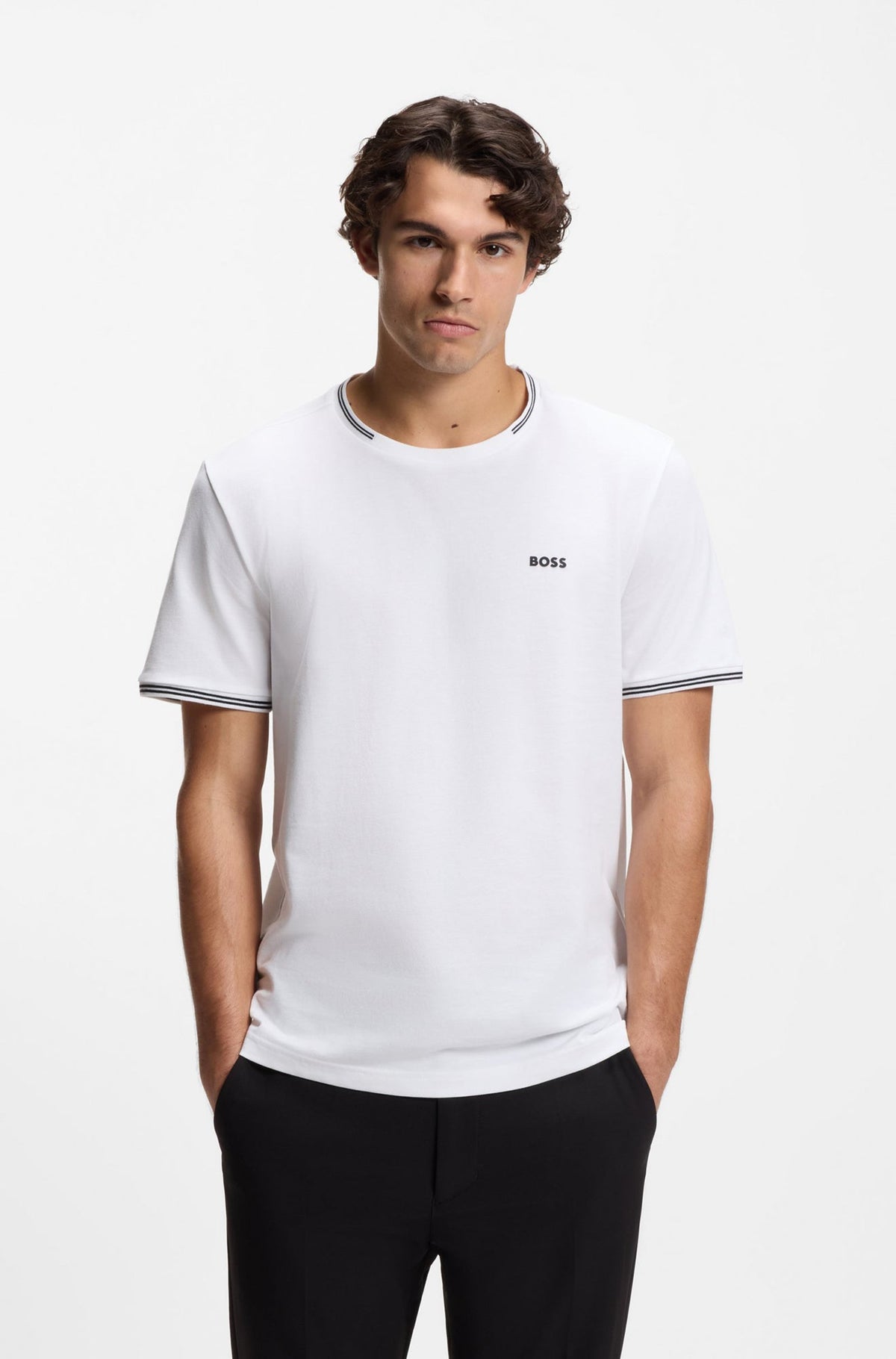 T-Shirt pour homme par HUGO BOSS | 50521245 Blanc | Boutique Vvög, vêtements mode pour homme et femme