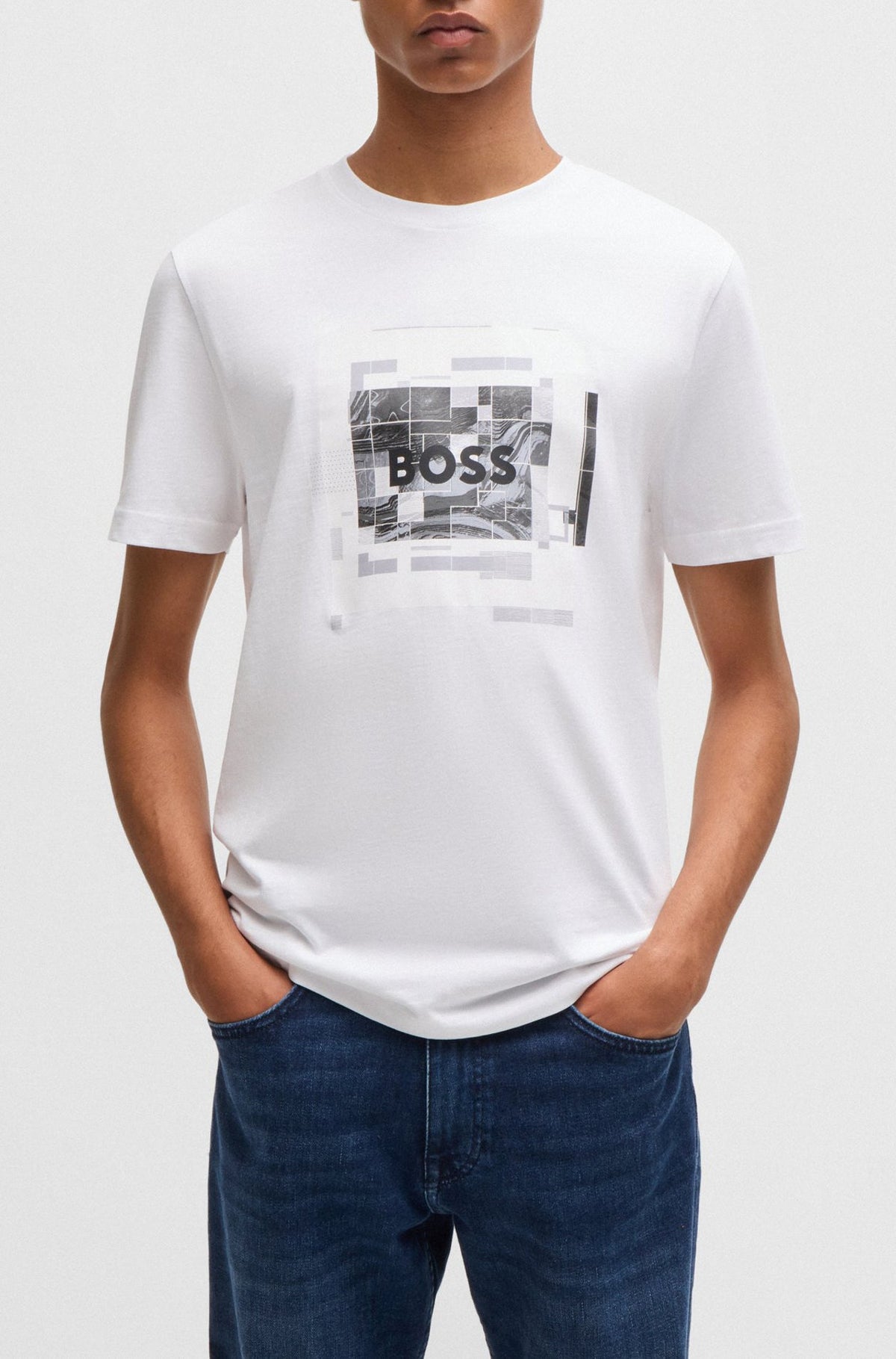 T-Shirt pour homme par HUGO BOSS | 50522638 Blanc | Boutique Vvög, vêtements mode pour homme et femme