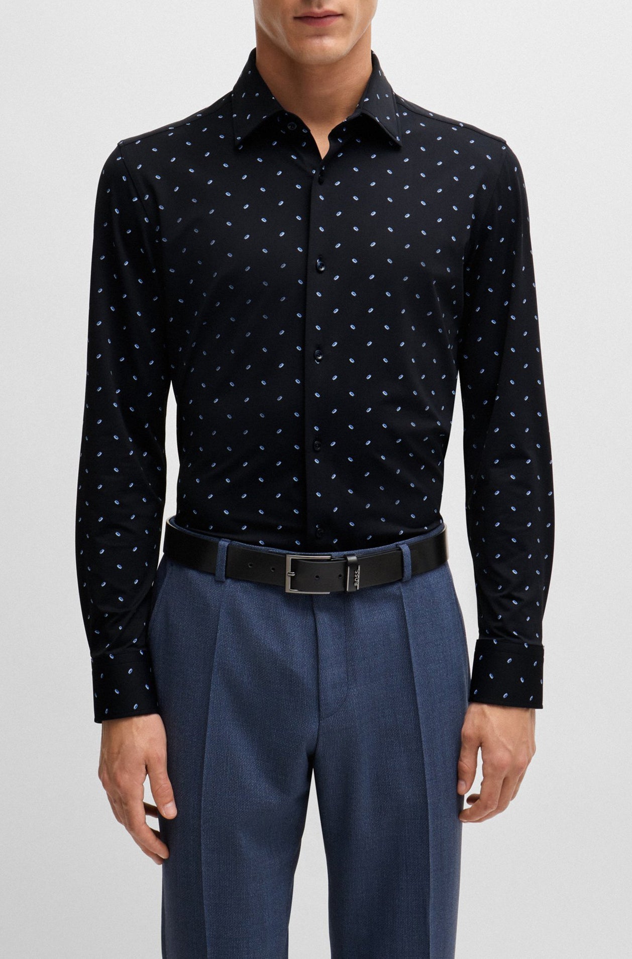 Chemise habillée pour homme par HUGO BOSS | 50527513 Bleu Foncé | Boutique Vvög, vêtements mode pour homme et femme