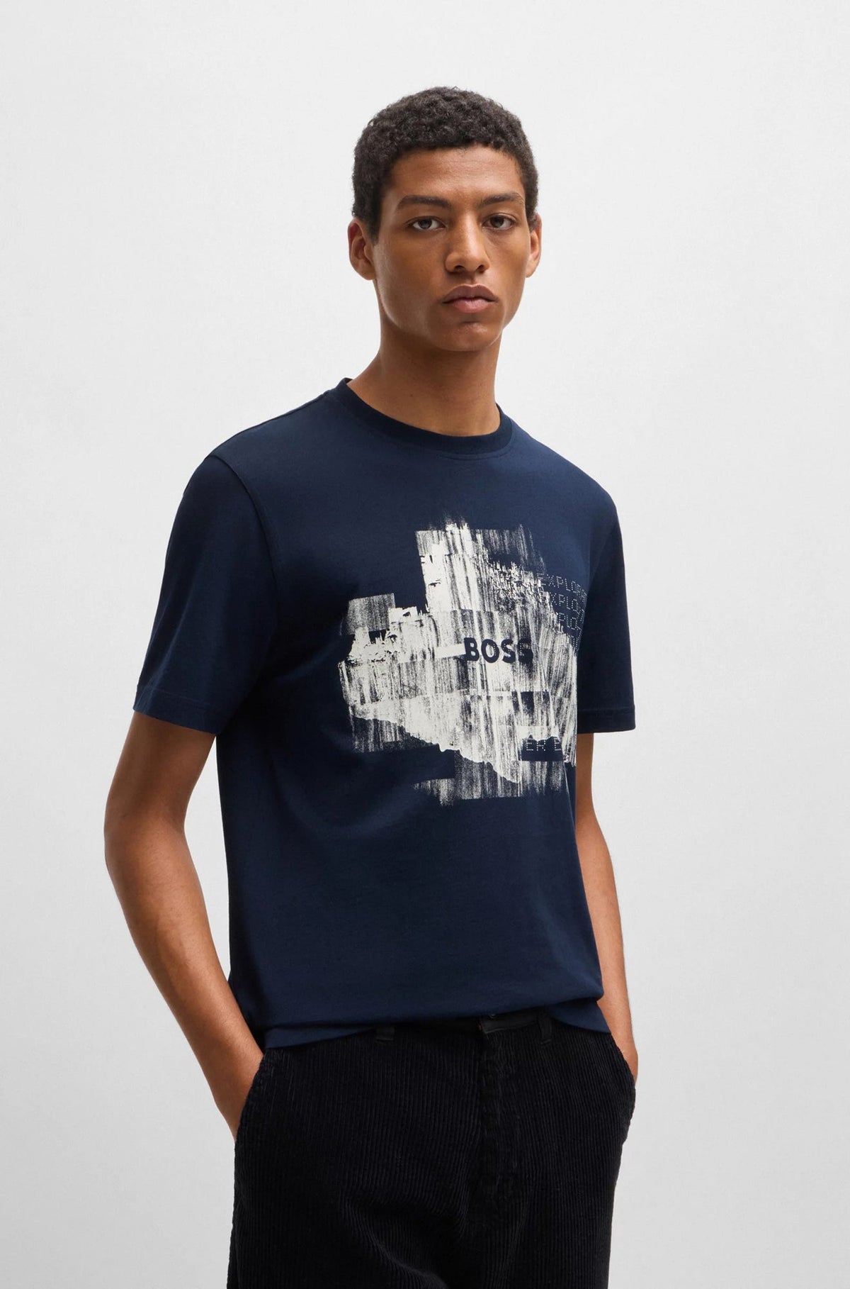 T-Shirt pour homme par HUGO BOSS | 50528190 Bleu Foncé | Boutique Vvög, vêtements mode pour homme et femme