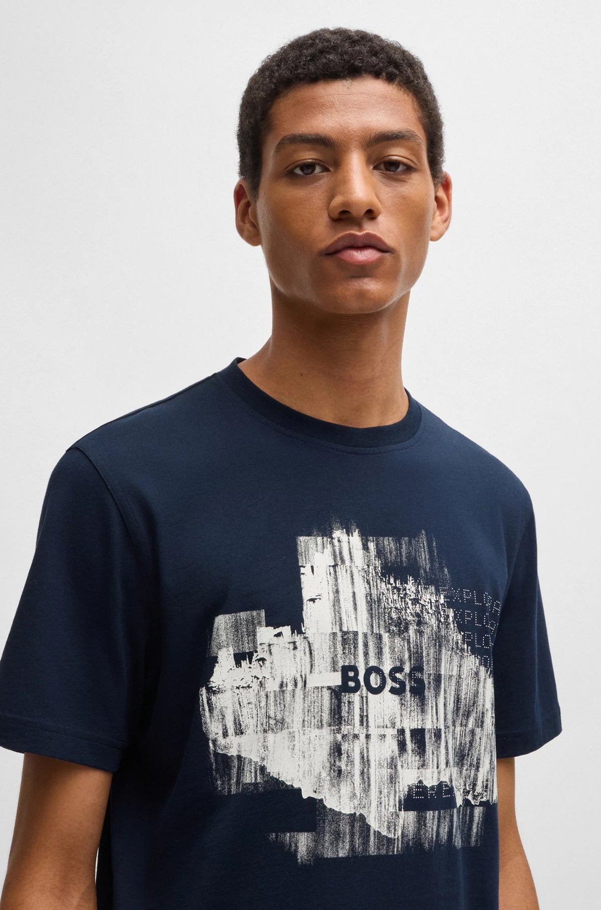 T-Shirt pour homme par HUGO BOSS | 50528190 Bleu Foncé | Boutique Vvög, vêtements mode pour homme et femme