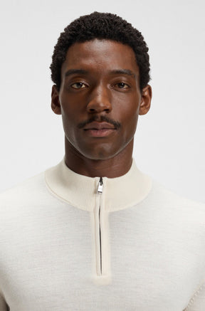 Chandail sport avec zip pour homme par HUGO BOSS | 50528300 Blanc | Boutique Vvög, vêtements mode pour homme et femme