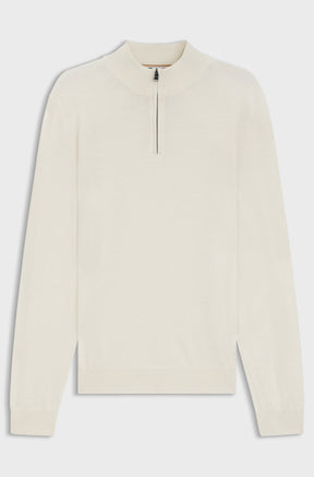 Chandail sport avec zip pour homme par HUGO BOSS | 50528300 Blanc | Boutique Vvög, vêtements mode pour homme et femme