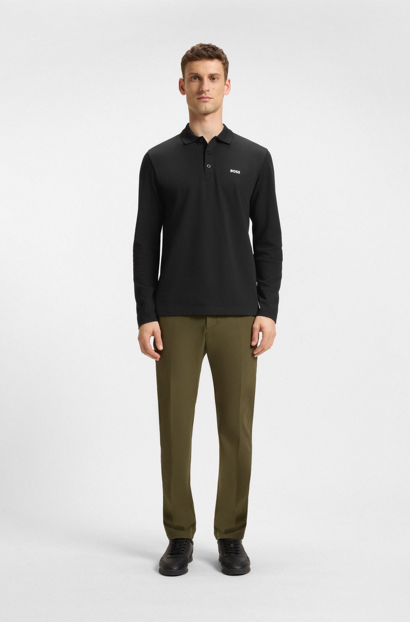 Polo manches longues pour homme par HUGO BOSS | 50536609 Noir | Boutique Vvög, vêtements mode pour homme et femme