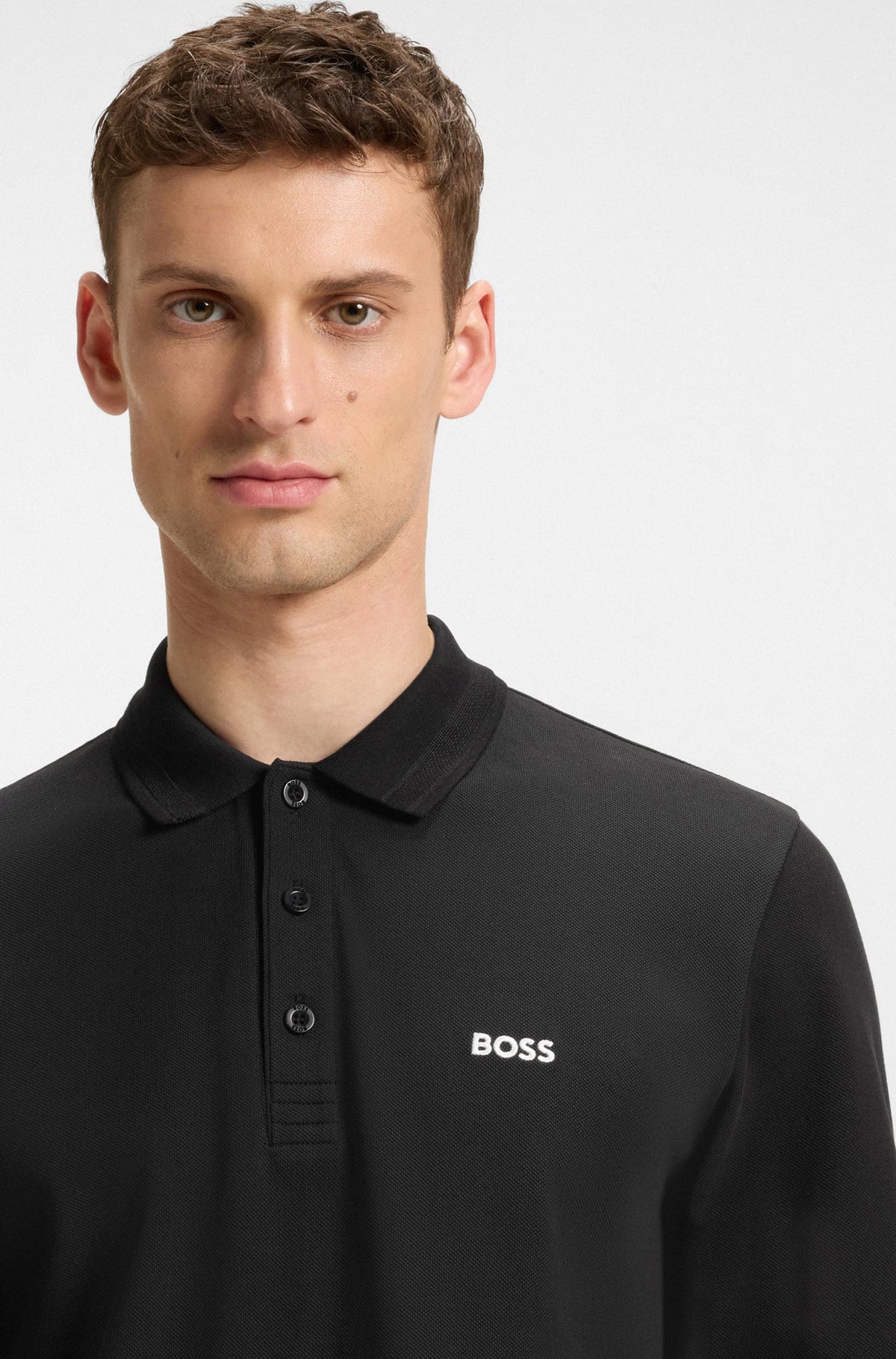 Polo manches longues pour homme par HUGO BOSS | 50536609 Noir | Boutique Vvög, vêtements mode pour homme et femme