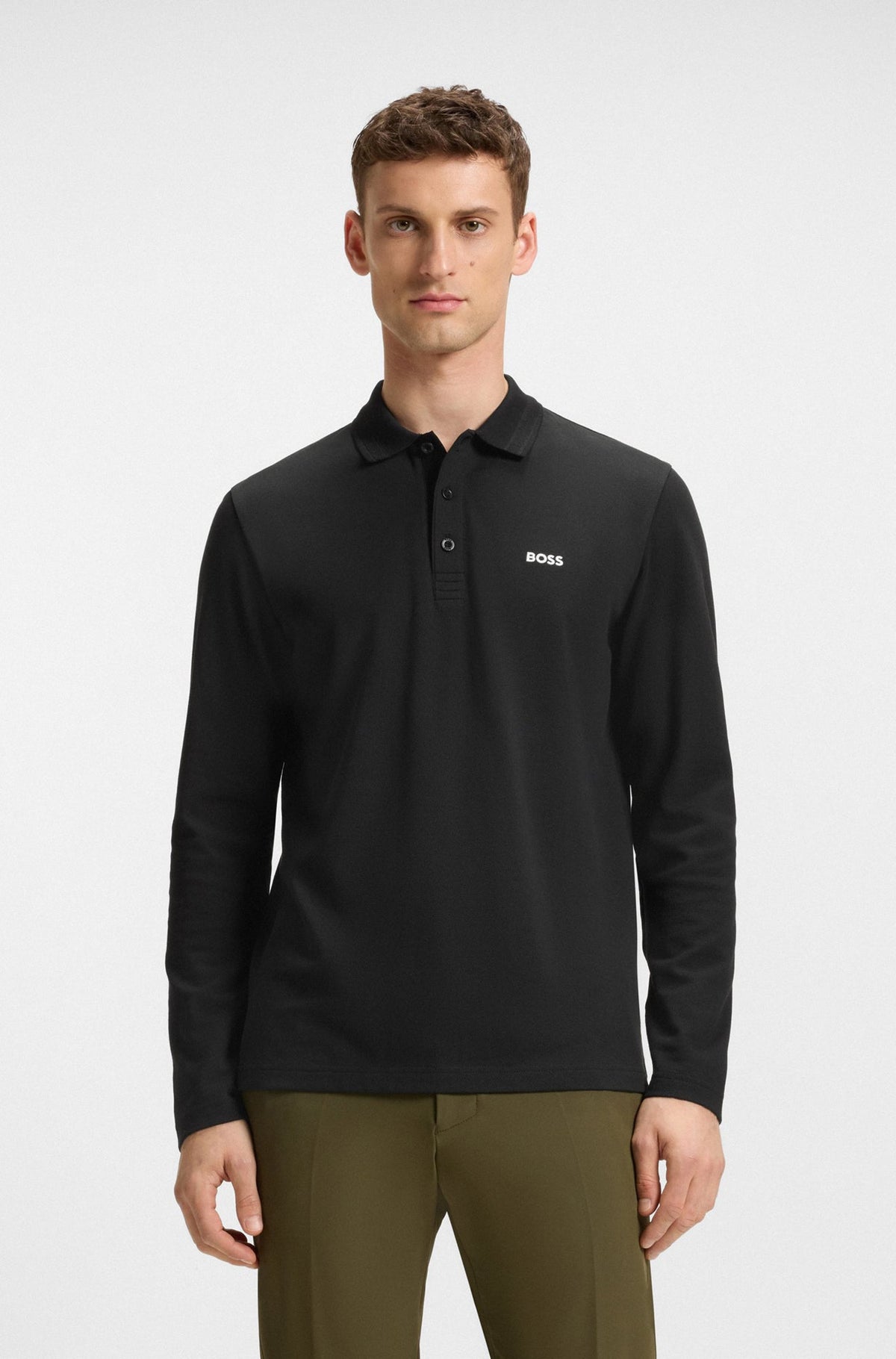 Polo manches longues pour homme par HUGO BOSS | 50536609 Noir | Boutique Vvög, vêtements mode pour homme et femme