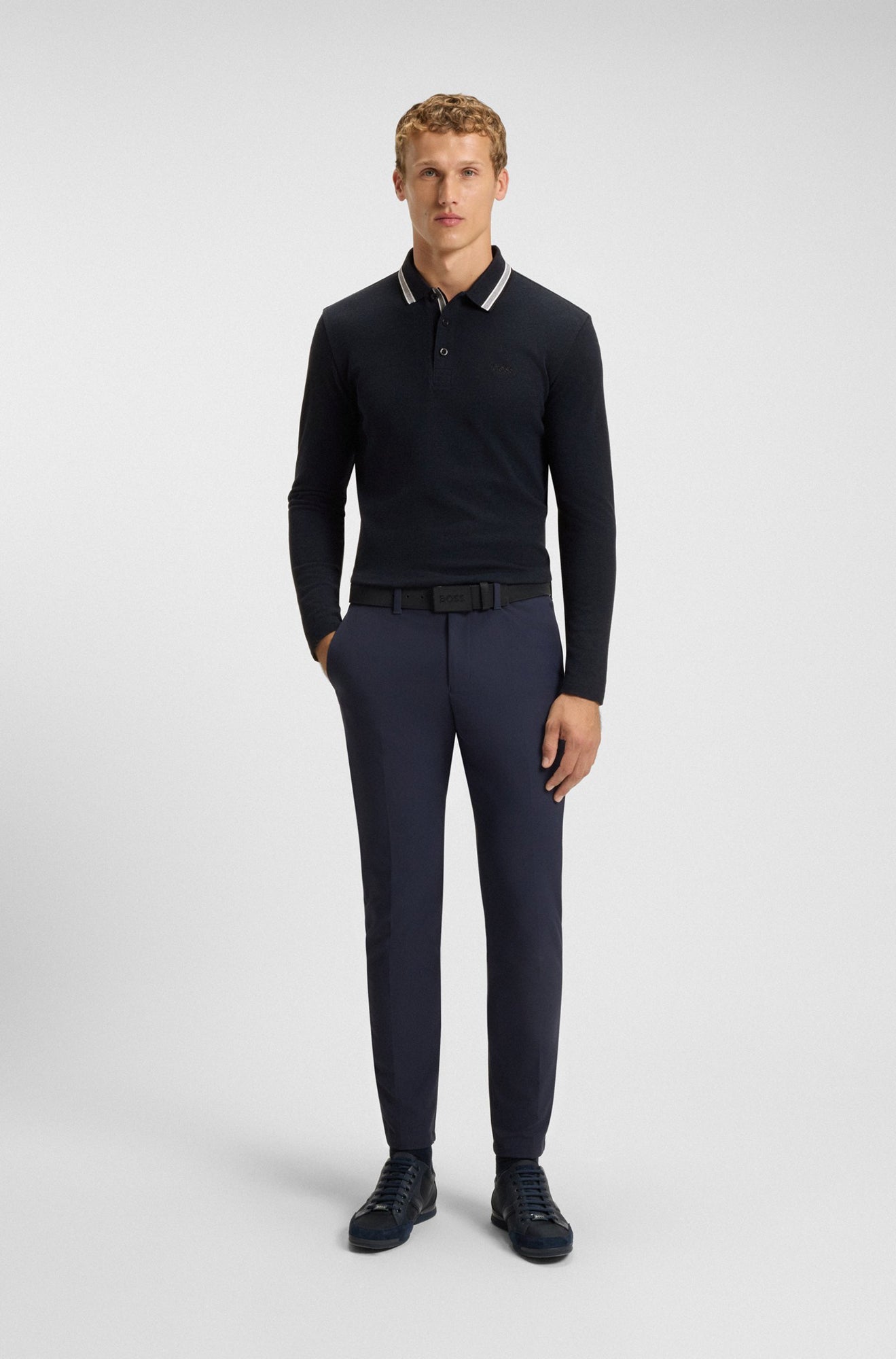 Polo manches longues pour homme par HUGO BOSS | 50536609 Marine | Boutique Vvög, vêtements mode pour homme et femme