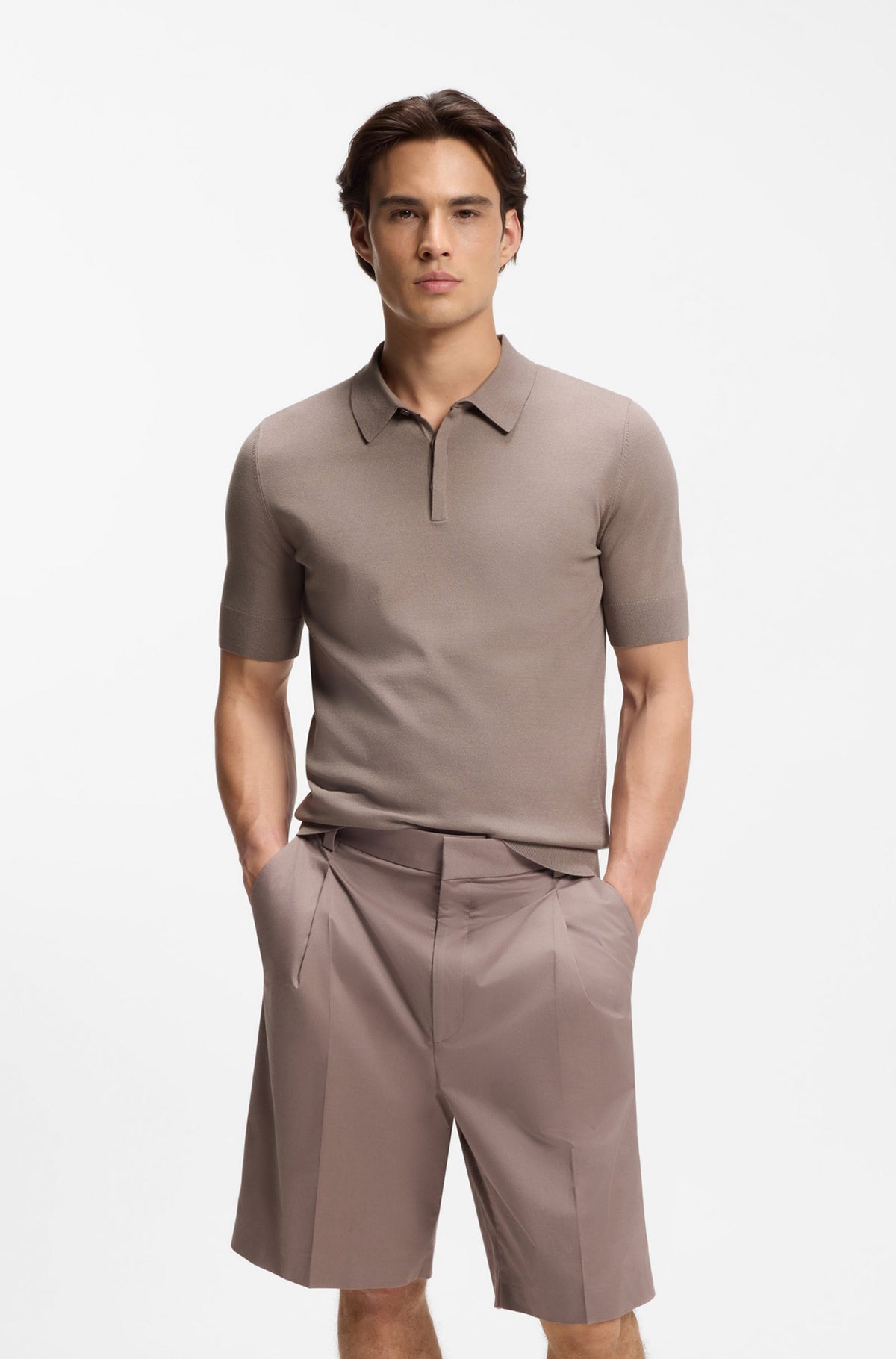 Polo pour homme par HUGO BOSS | 50536672 Brun Pastel Clair | Boutique Vvög, vêtements mode pour homme et femme
