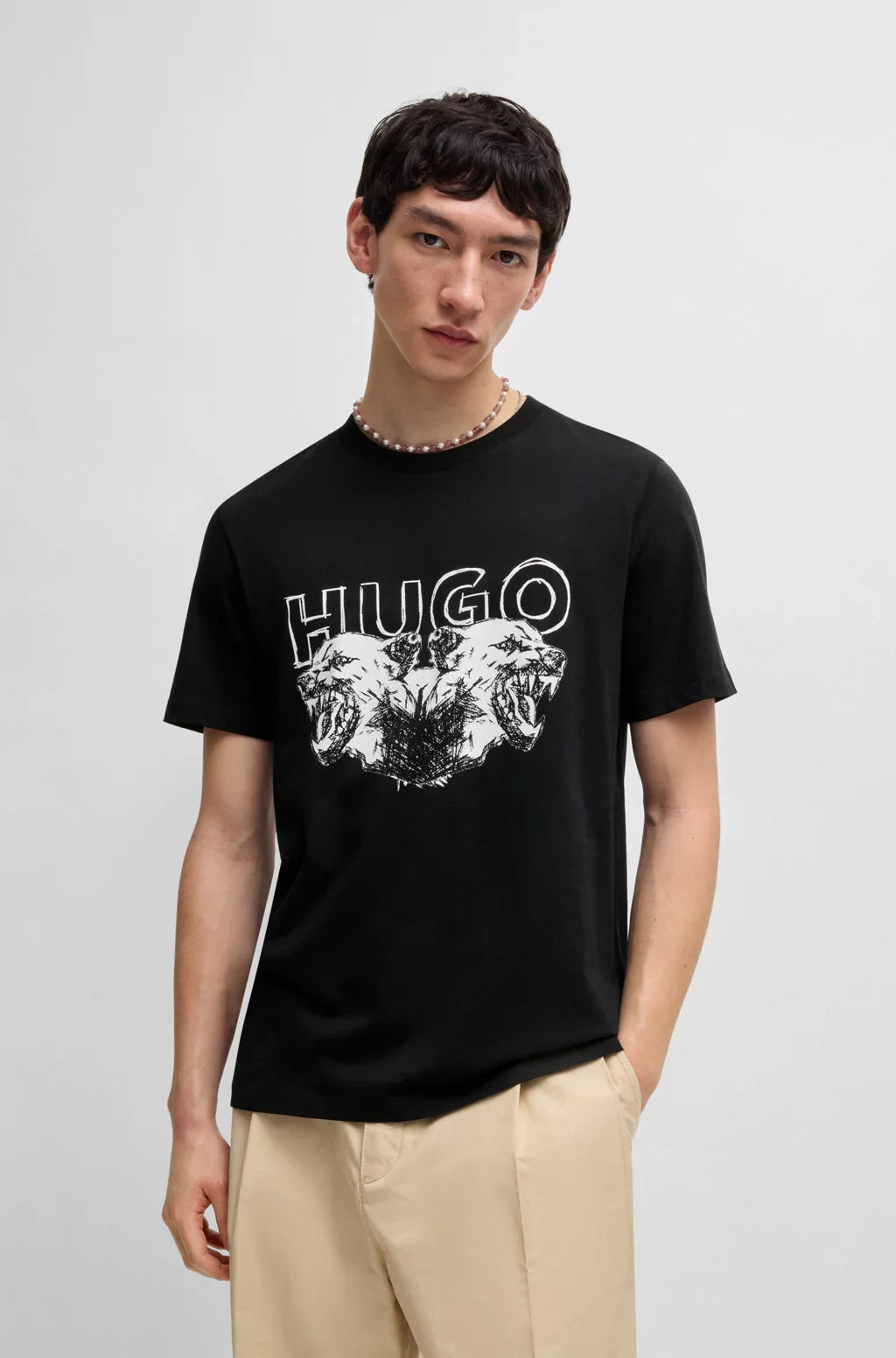 T-Shirt pour homme par HUGO BOSS | 50538257 Noir | Boutique Vvög, vêtements mode pour homme et femme