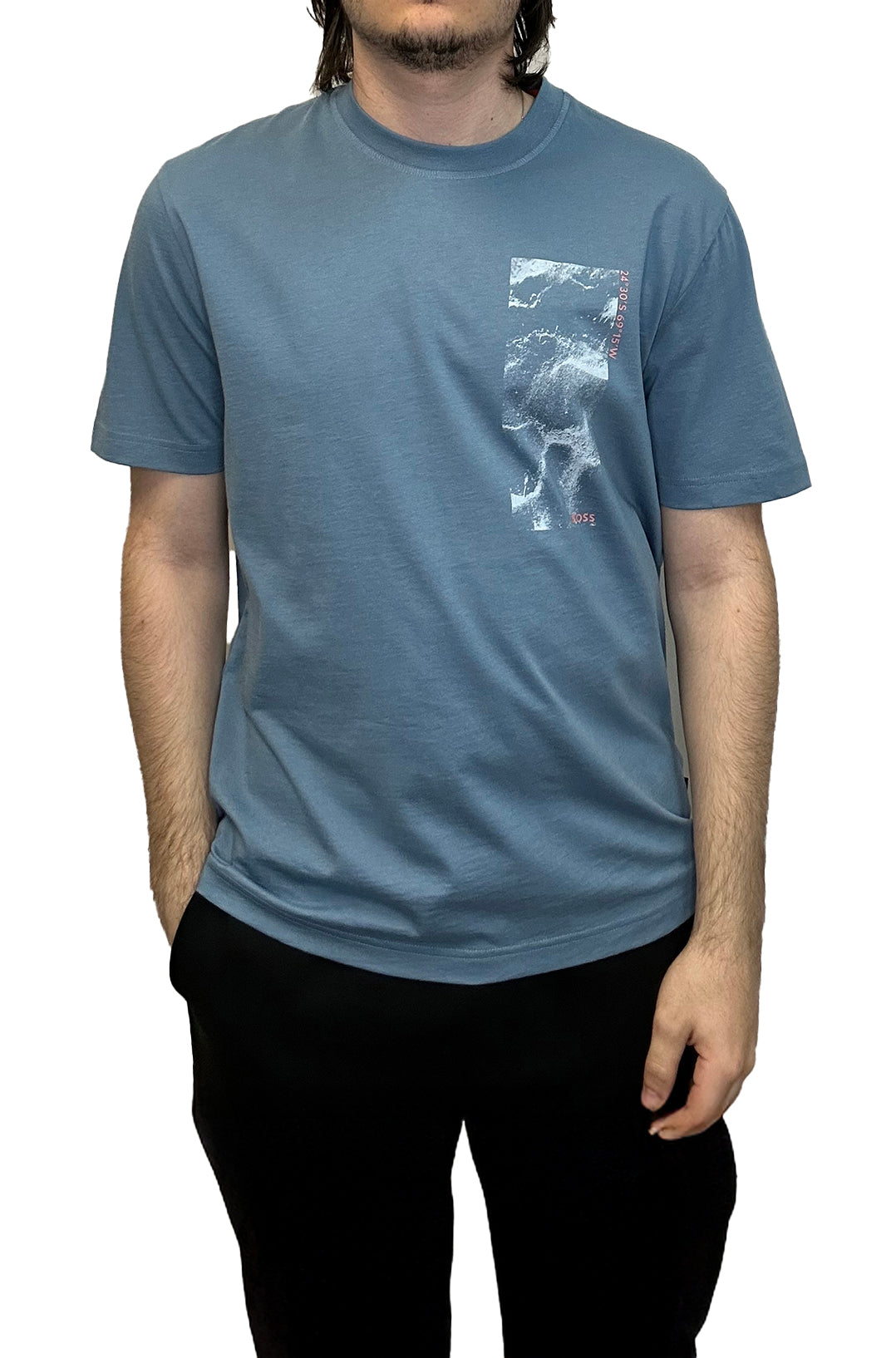T-Shirt pour homme par HUGO BOSS | 50539179 Bleu Ouvert | Boutique Vvög, vêtements mode pour homme et femme