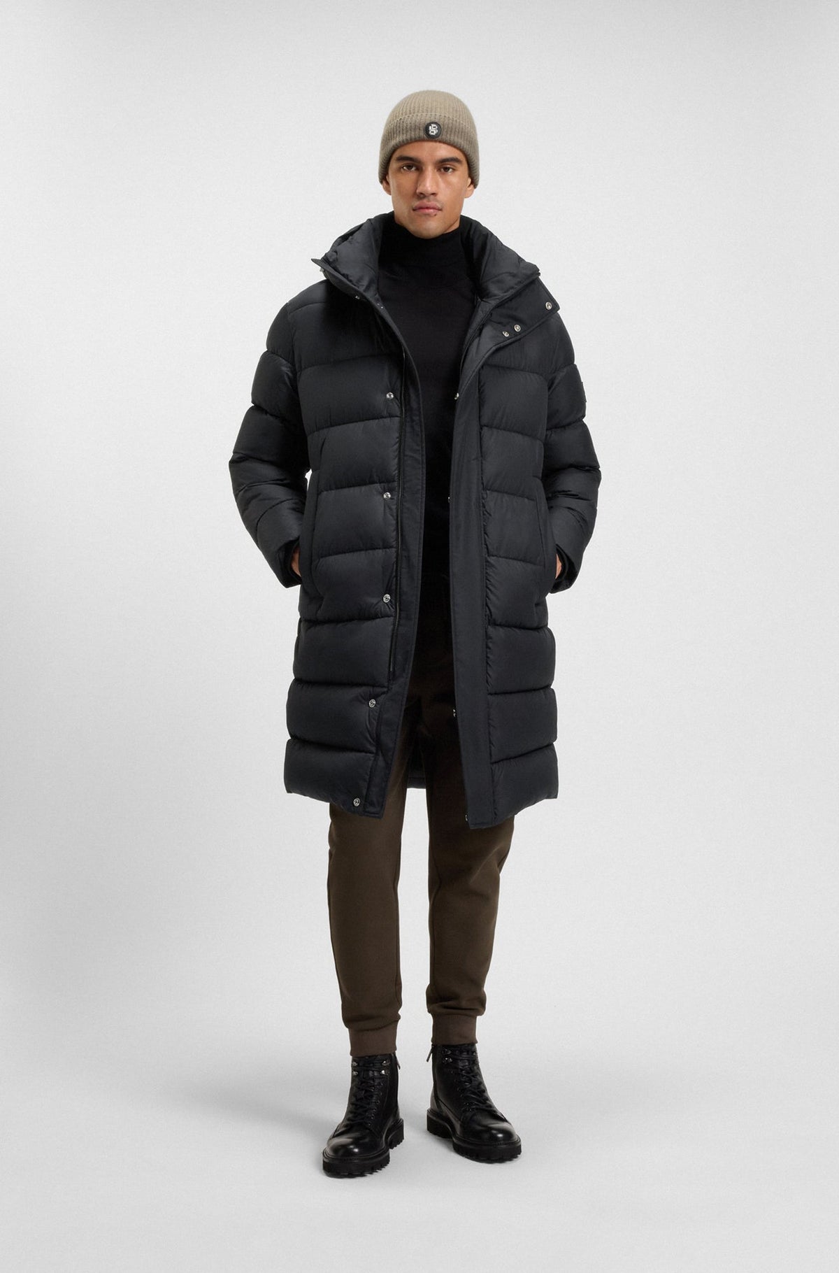 Manteau d'hiver pour homme par HUGO BOSS | 50540474 Noir | Boutique Vvög, vêtements mode pour homme et femme