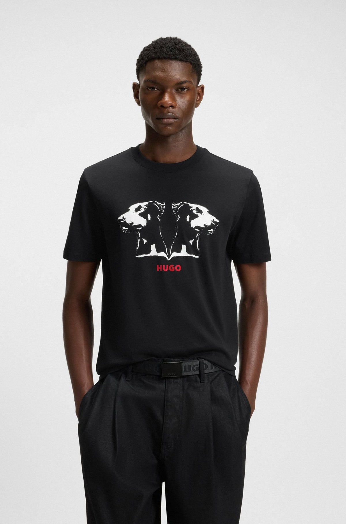 T-Shirt pour homme par HUGO BOSS | 50542734 Noir | Boutique Vvög, vêtements mode pour homme et femme
