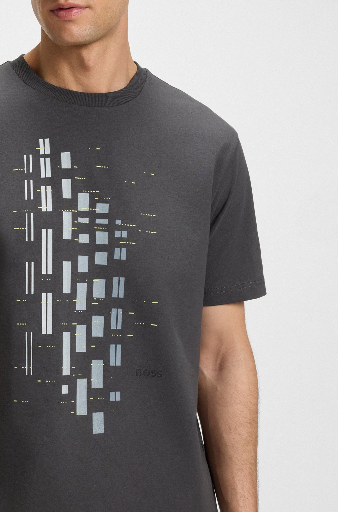 T-Shirt pour homme par HUGO BOSS | 50543808 Gris Foncé | Boutique Vvög, vêtements mode pour homme et femme