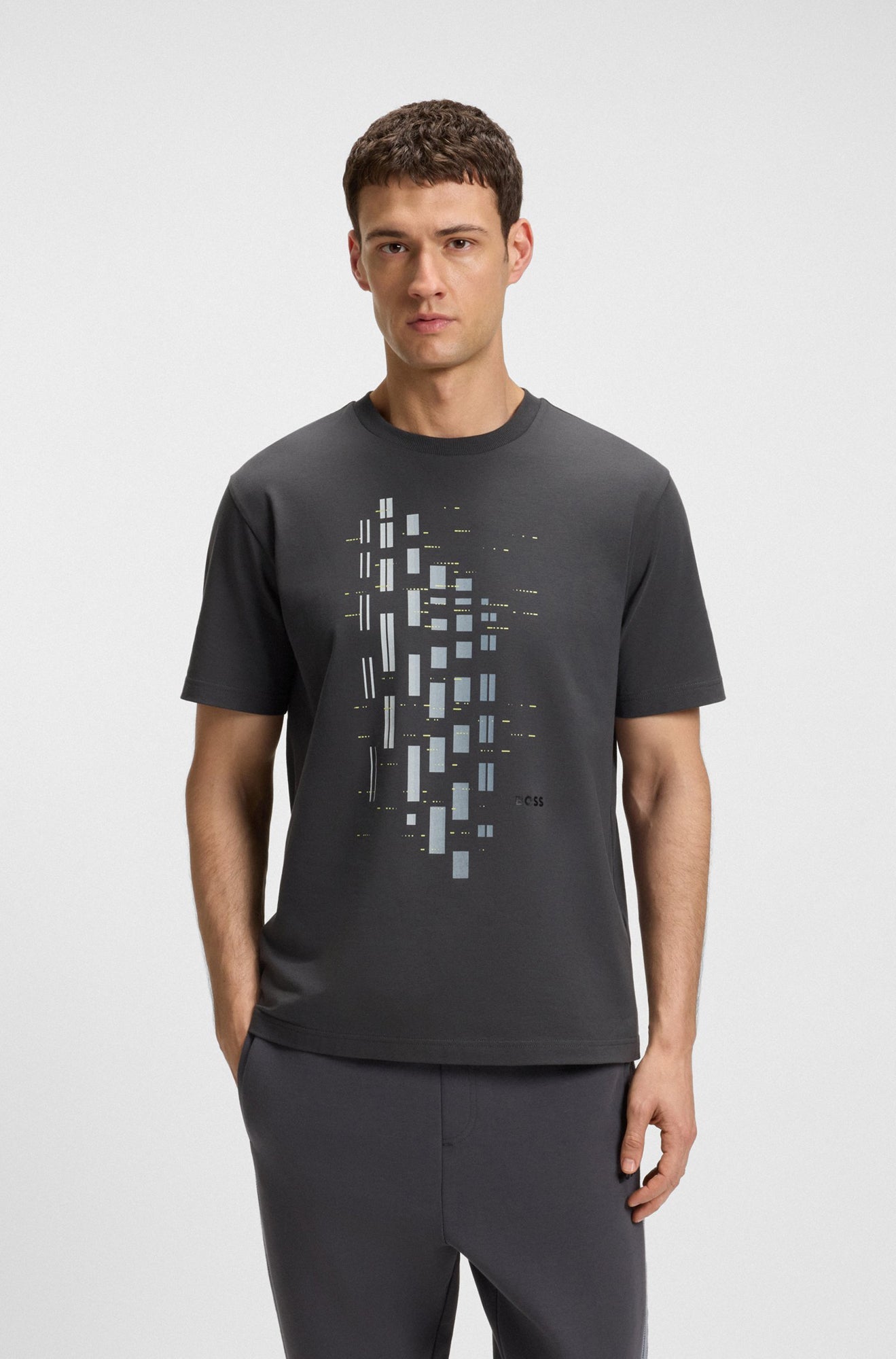 T-Shirt pour homme par HUGO BOSS | 50543808 Gris Foncé | Boutique Vvög, vêtements mode pour homme et femme