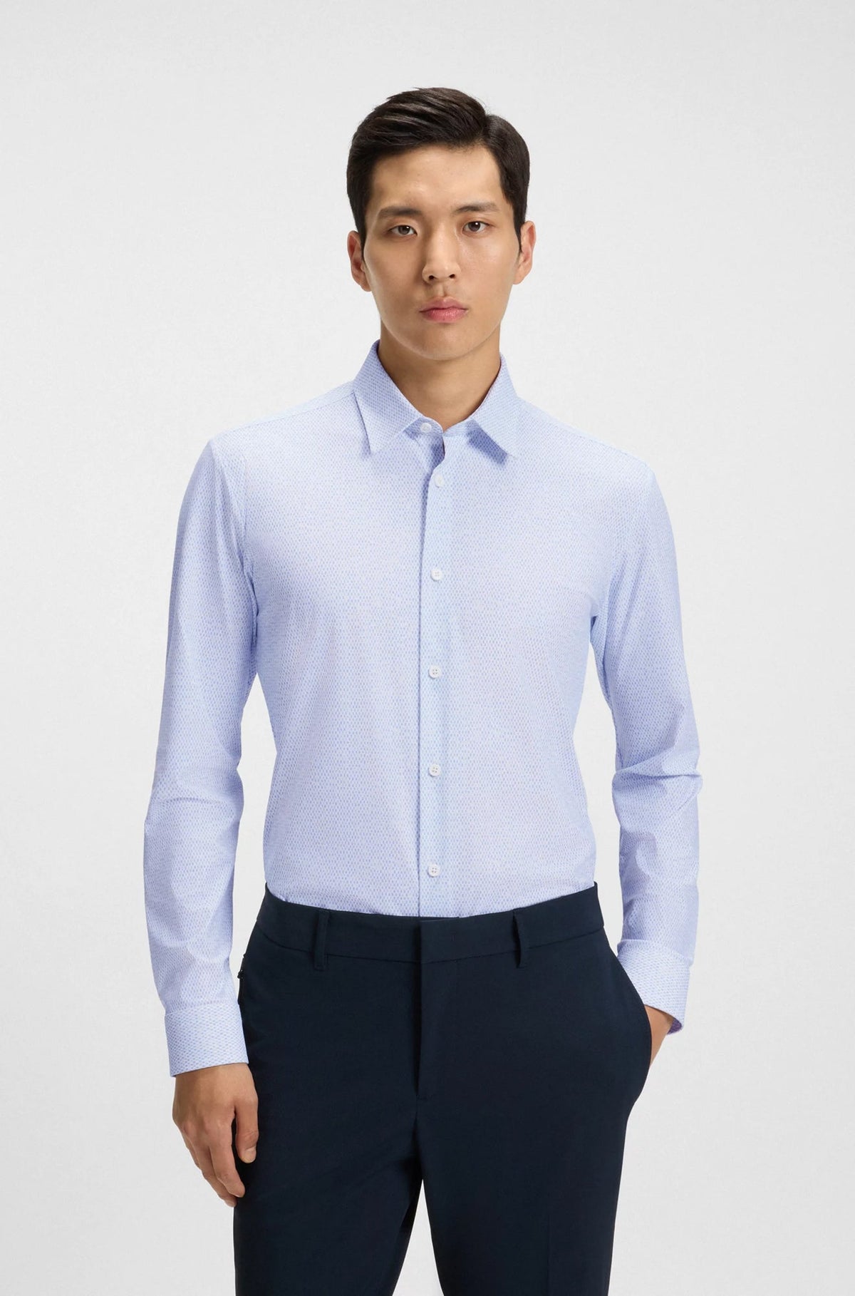 Chemise manches longues habillée pour homme par HUGO BOSS | 50545269 Bleu Pastel | Boutique Vvög, vêtements mode pour homme et femme