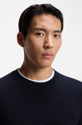 Tricot toutes saisons pour homme par HUGO BOSS | 50545283 Bleu Foncé | Boutique Vvög, vêtements mode pour homme et femme