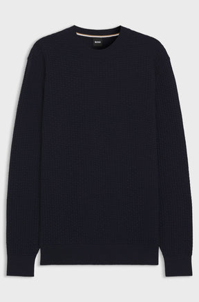 Tricot toutes saisons pour homme par HUGO BOSS | 50545283 Bleu Foncé | Boutique Vvög, vêtements mode pour homme et femme