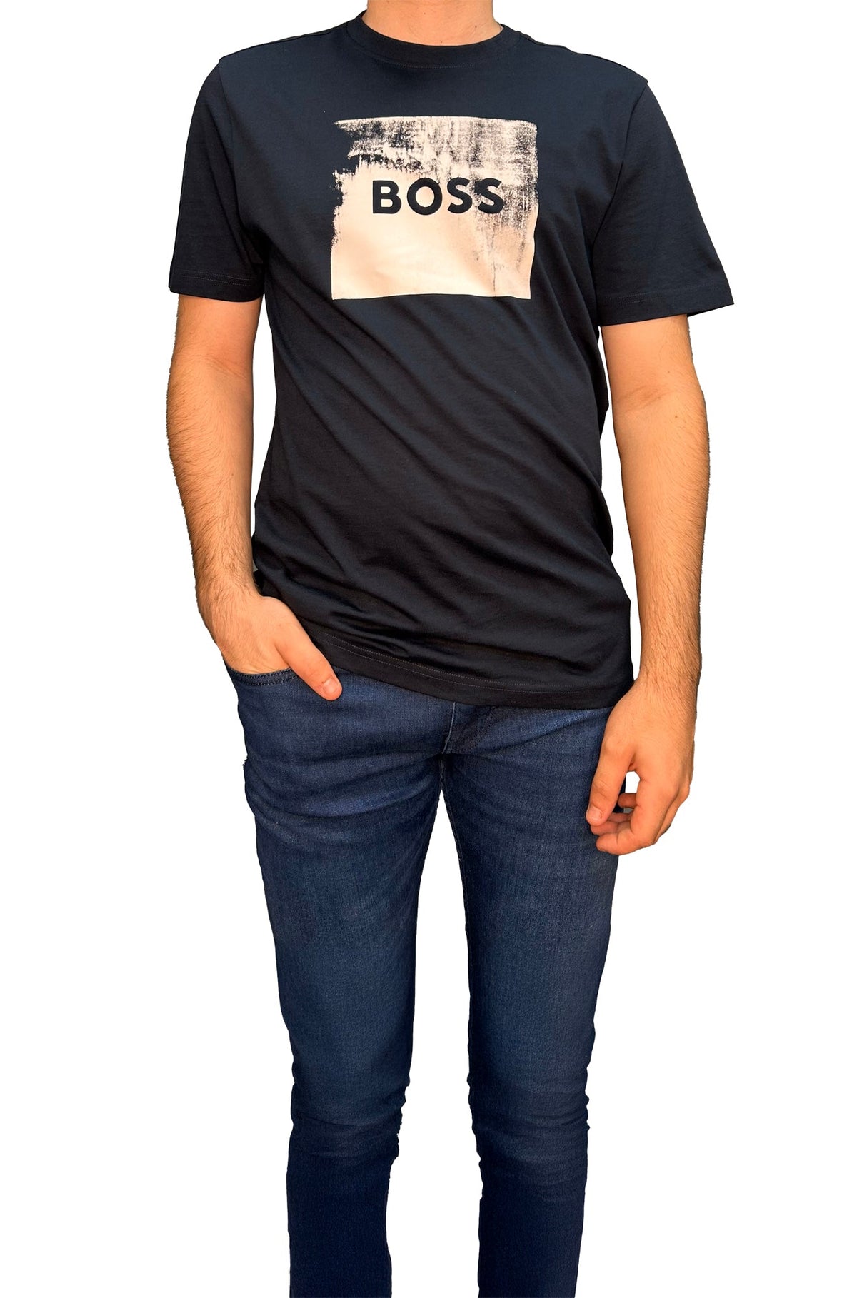 T-Shirt pour homme par HUGO BOSS | 50546381 Bleu Foncé | Boutique Vvög, vêtements mode pour homme et femme