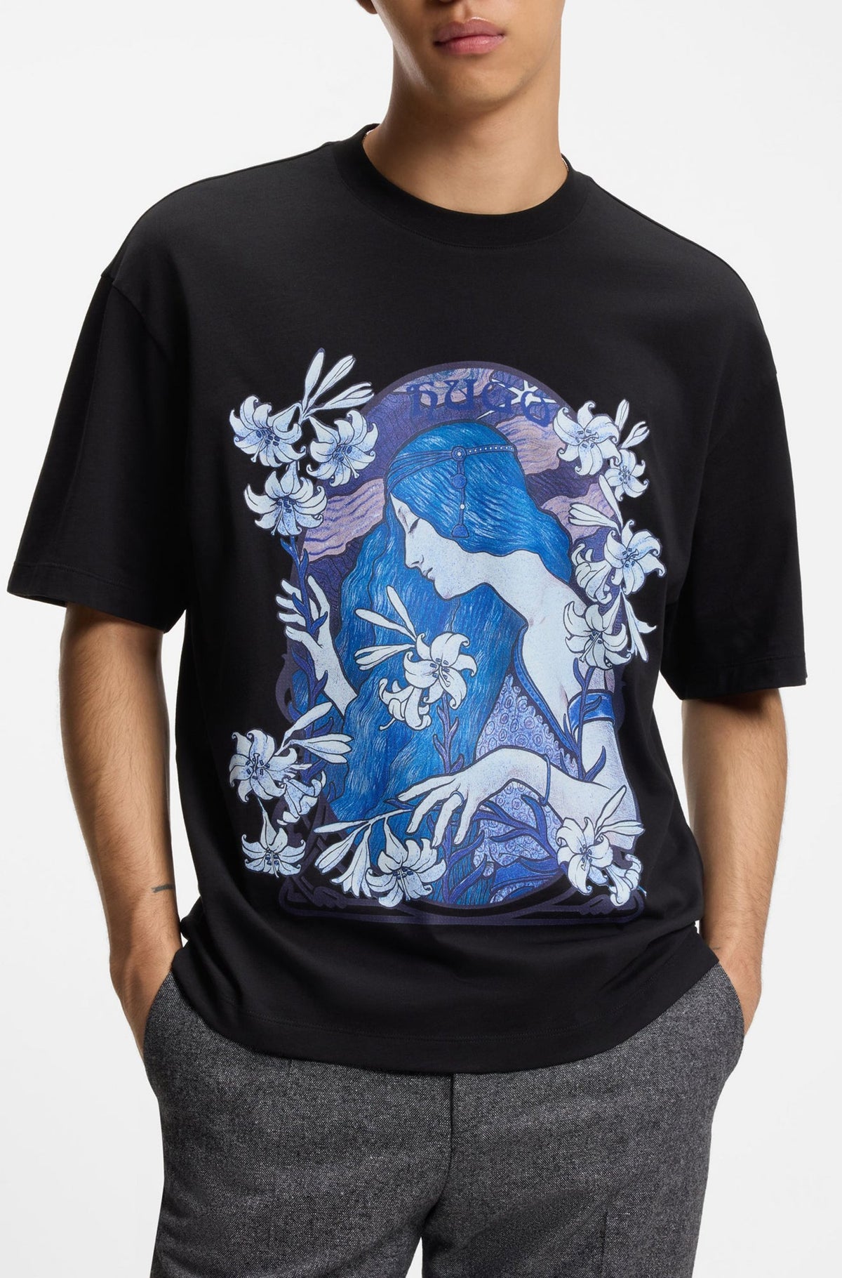 T-Shirt pour homme par HUGO BOSS | 50548466 Noir | Boutique Vvög, vêtements mode pour homme et femme