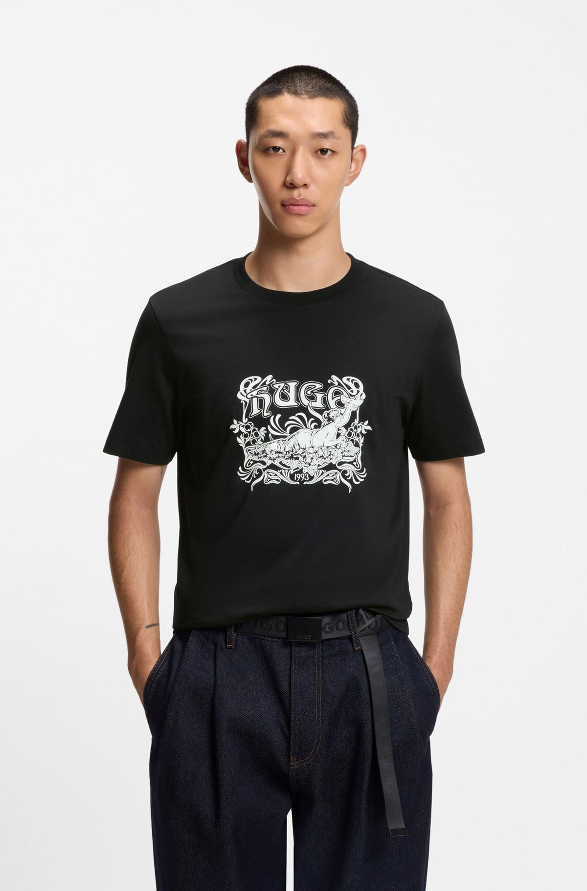 T-Shirt pour homme par HUGO | 50548565 Noir | Boutique Vvög, vêtements mode pour homme et homme
